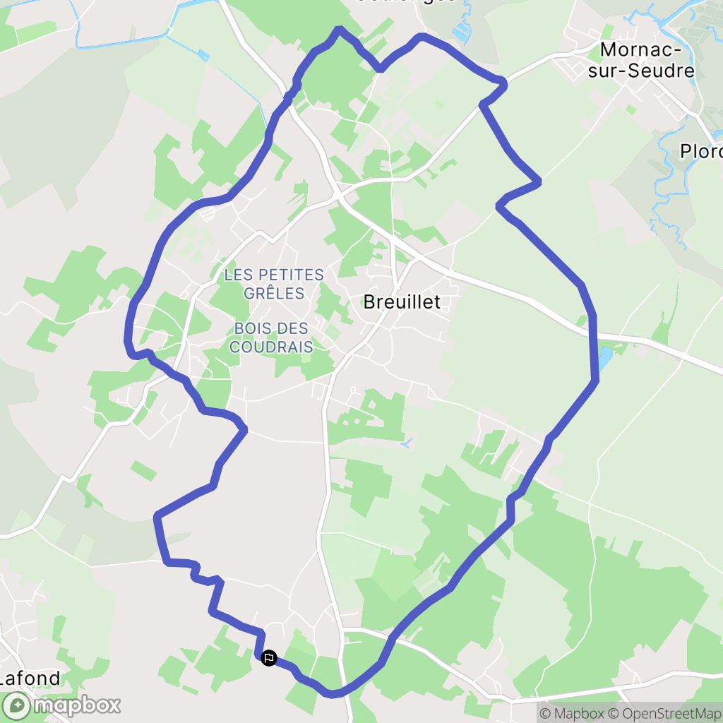 Breuillet : carte du parcours de randonnée - France