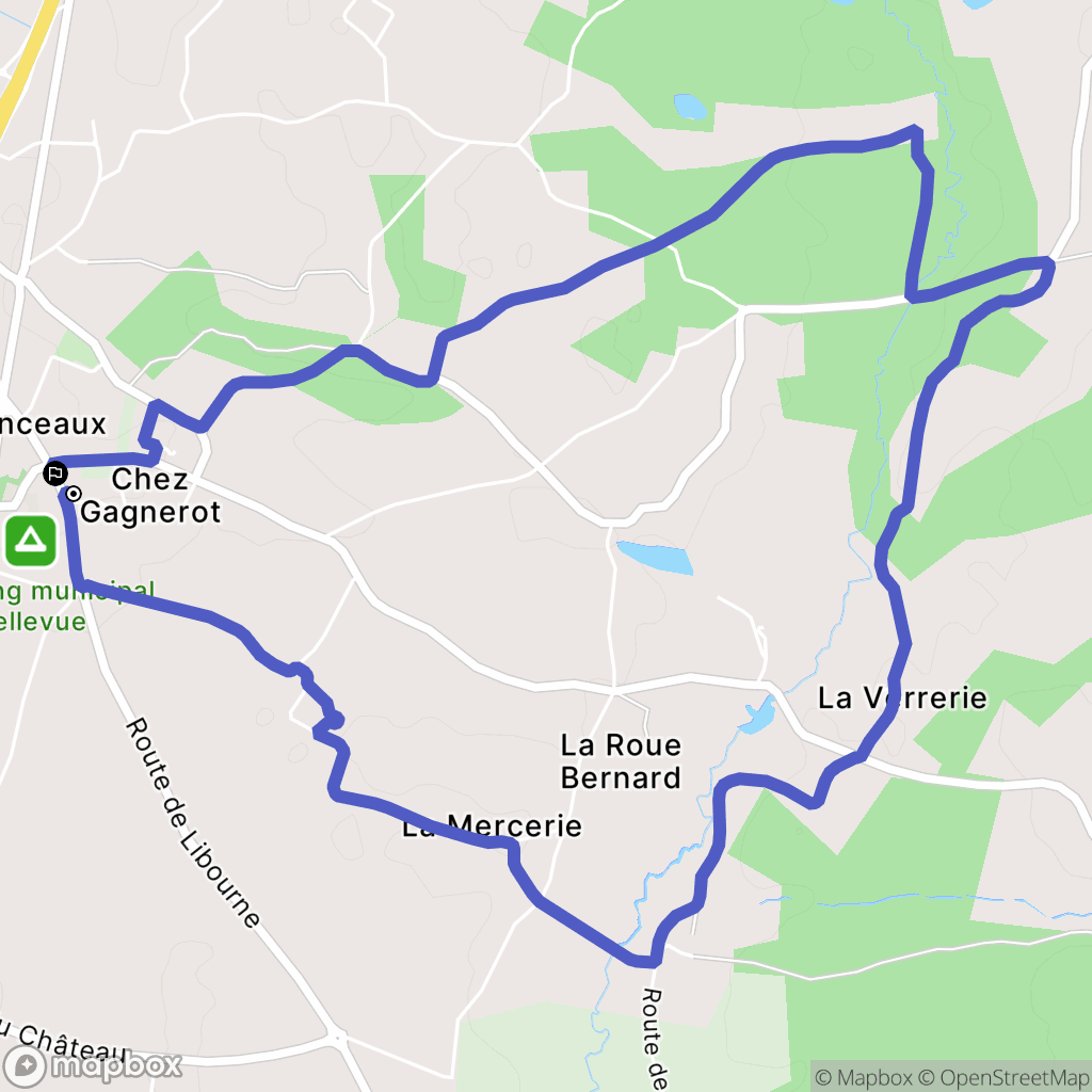 Chevanceaux : carte du parcours de randonnée - France
