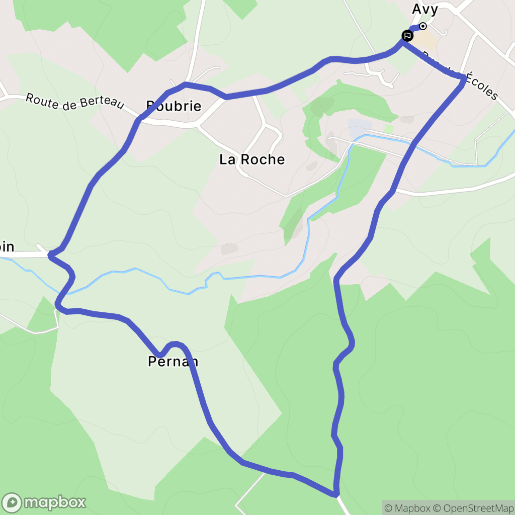 Avy : carte du parcours de randonnée - France