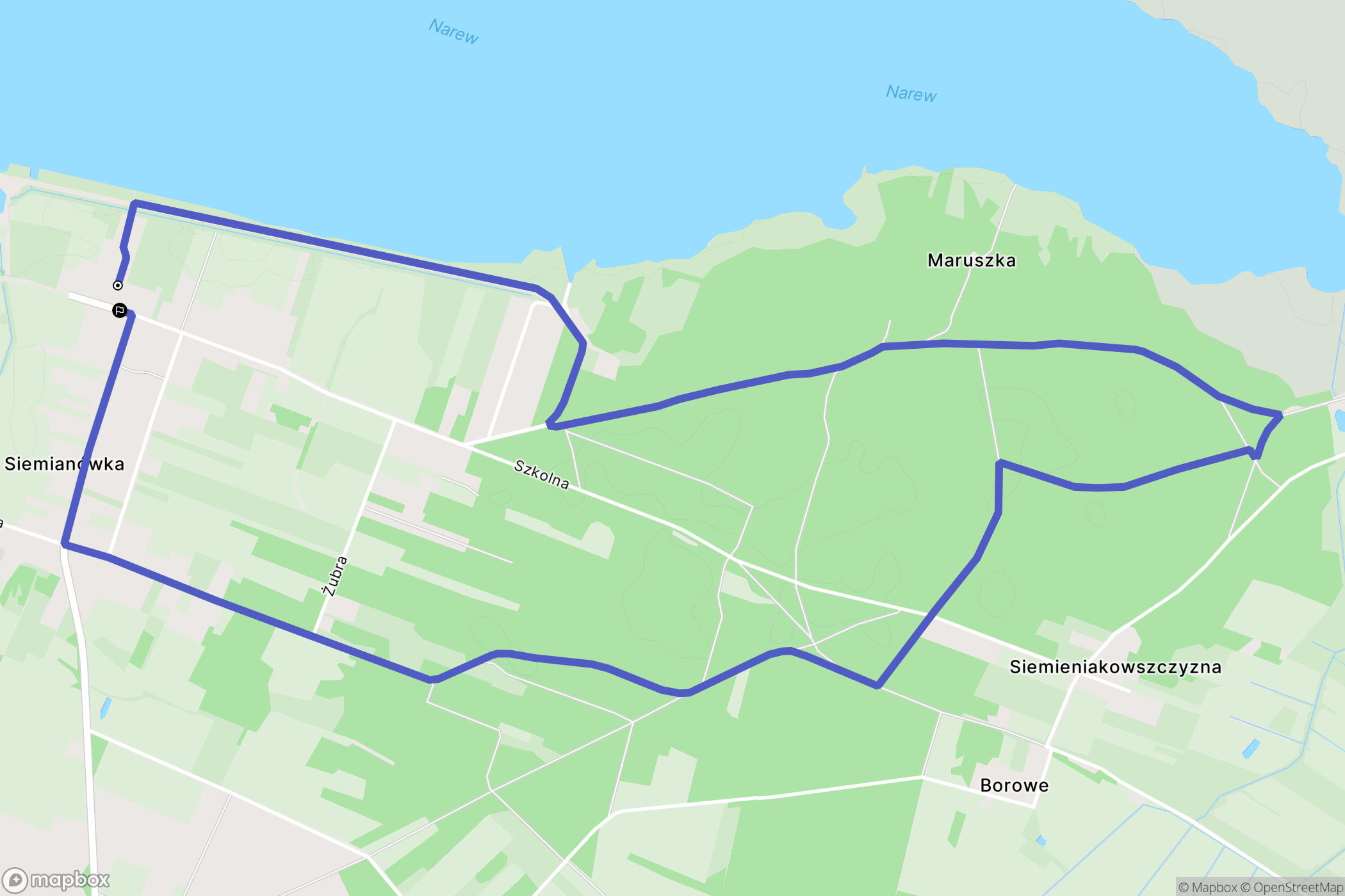 Siemianówka: mapa trasy - Poland