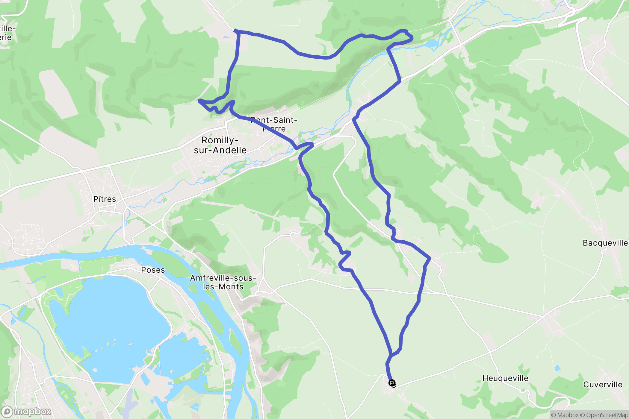 Heuqueville : carte du parcours de randonnée - France