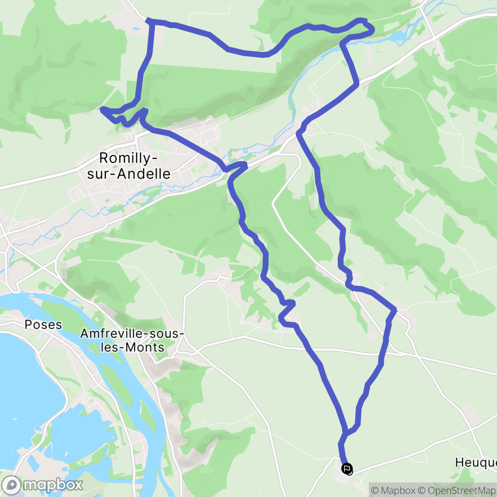 Heuqueville : carte du parcours de randonnée - France