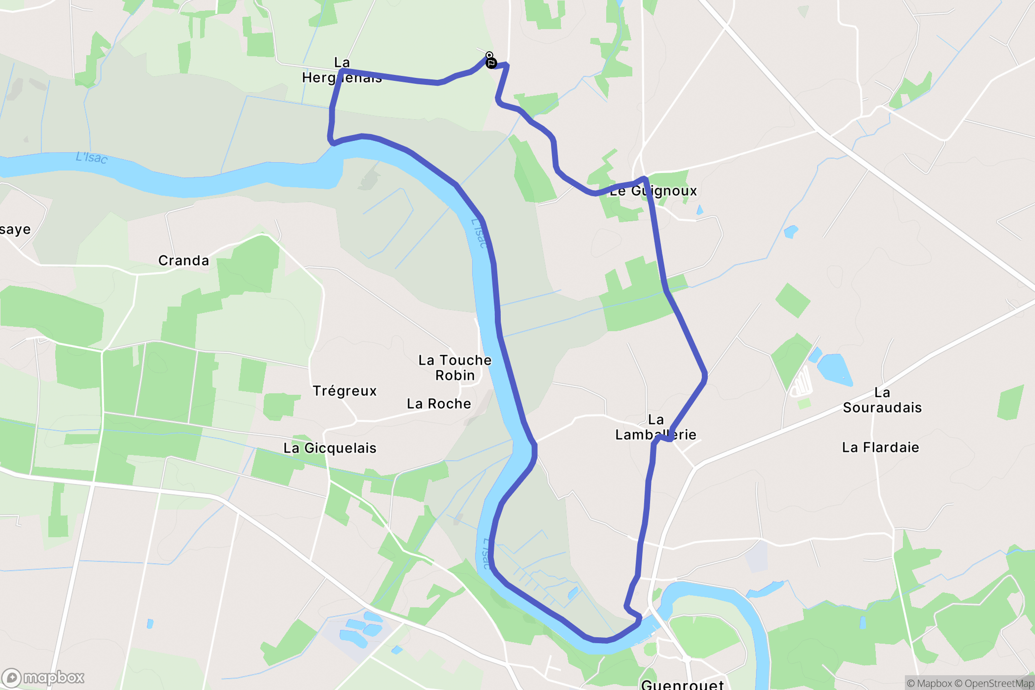 Fégréac : carte du parcours de randonnée - France