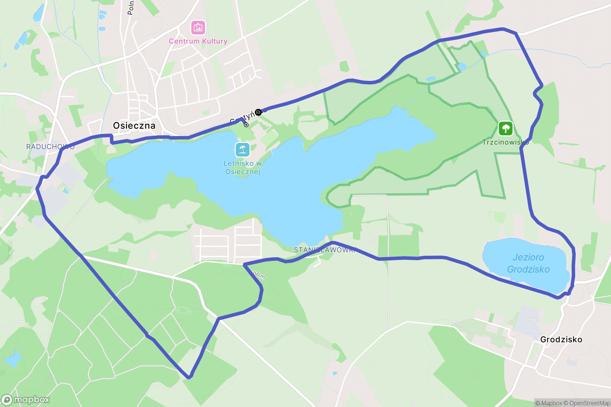 Osieczna: mapa trasy - Poland