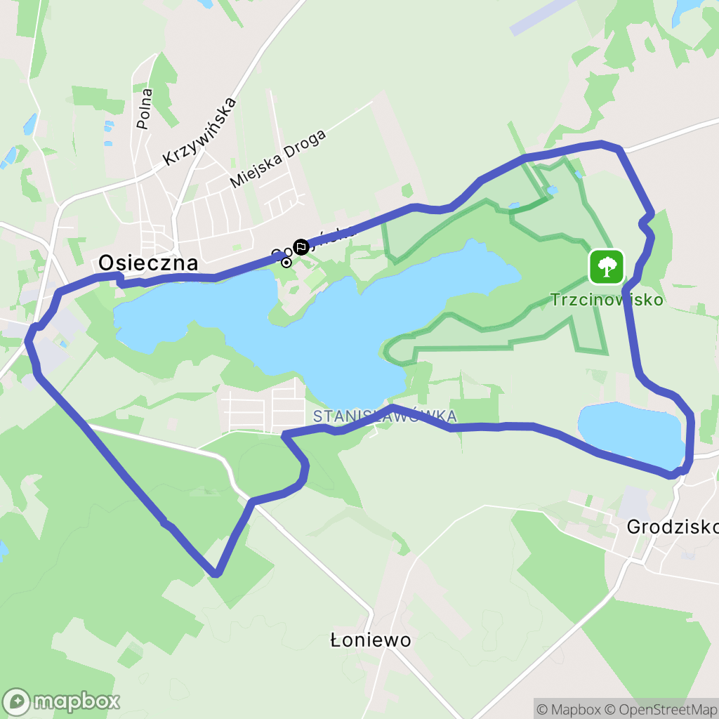 Osieczna: mapa trasy - Poland
