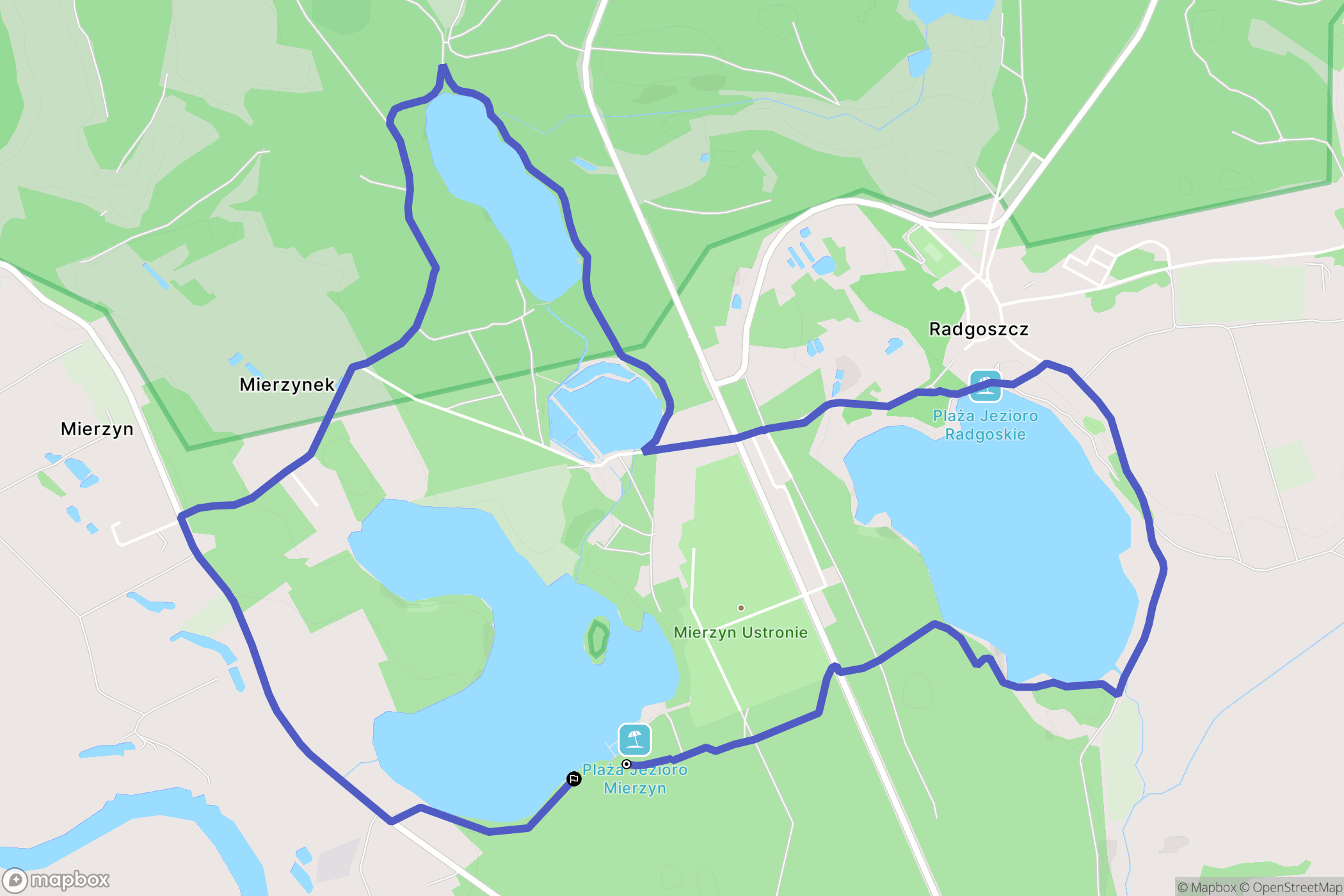 Mierzyn-Drzewce: mapa trasy - Poland