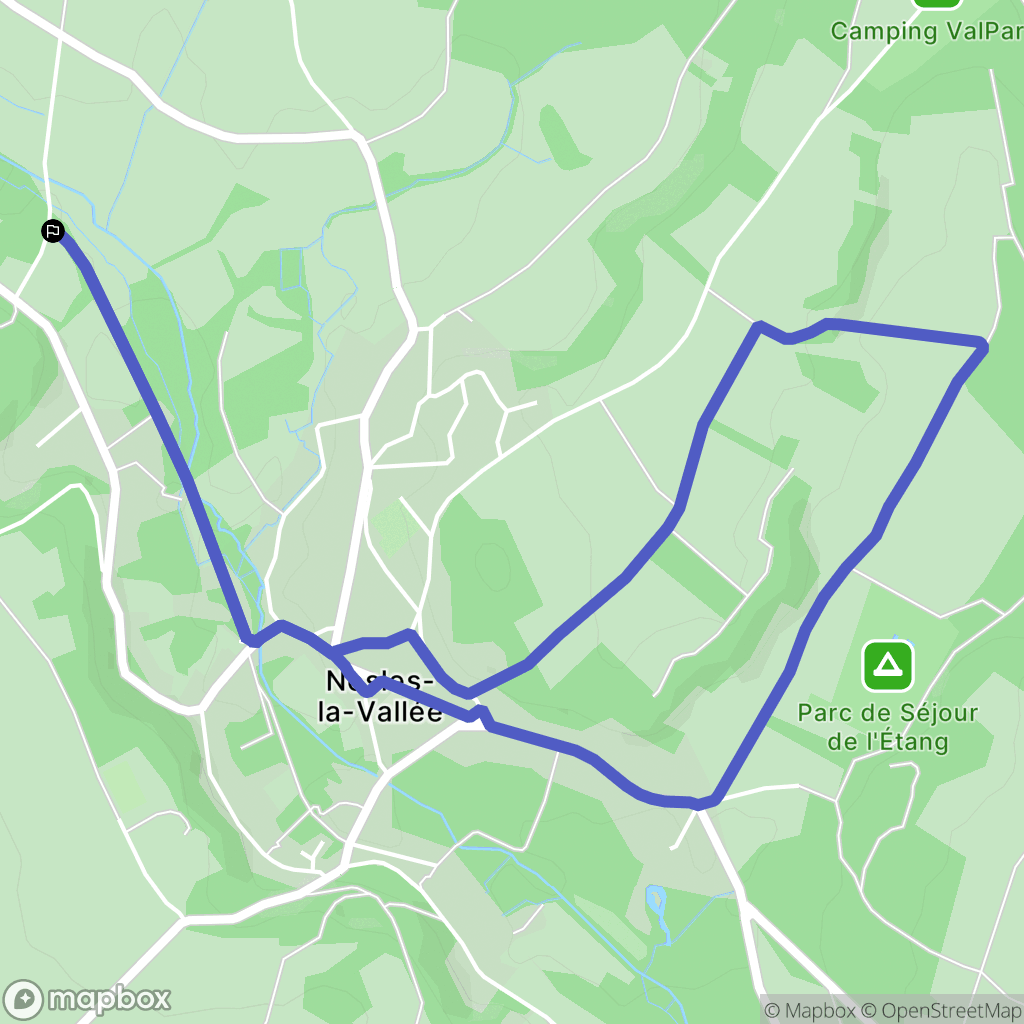 Nesles-la-Vallée : carte du parcours de randonnée - France