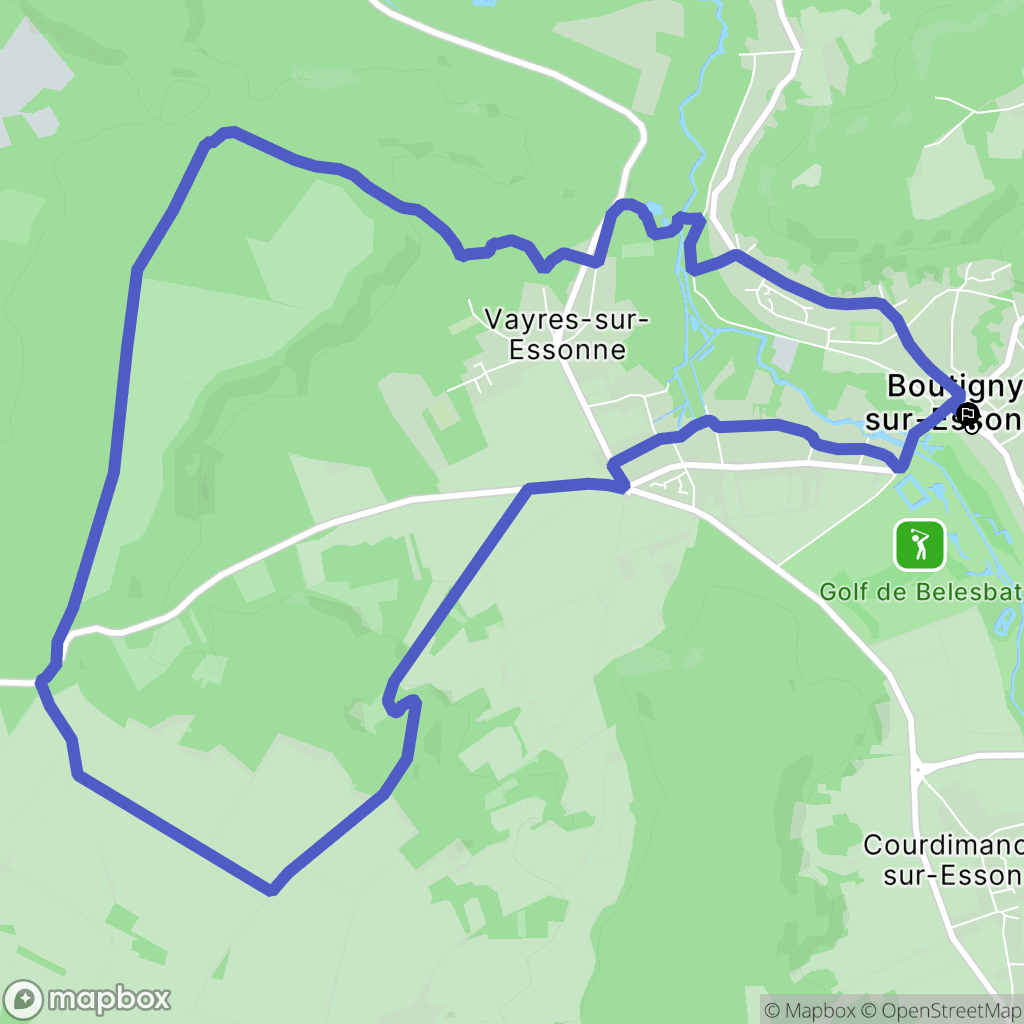 Boutigny-sur-Essonne : carte du parcours de randonnée - France