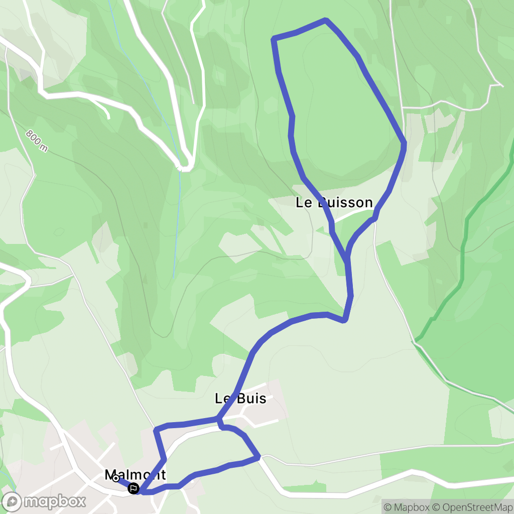 Saint-Just-Malmont : carte du parcours de randonnée - France