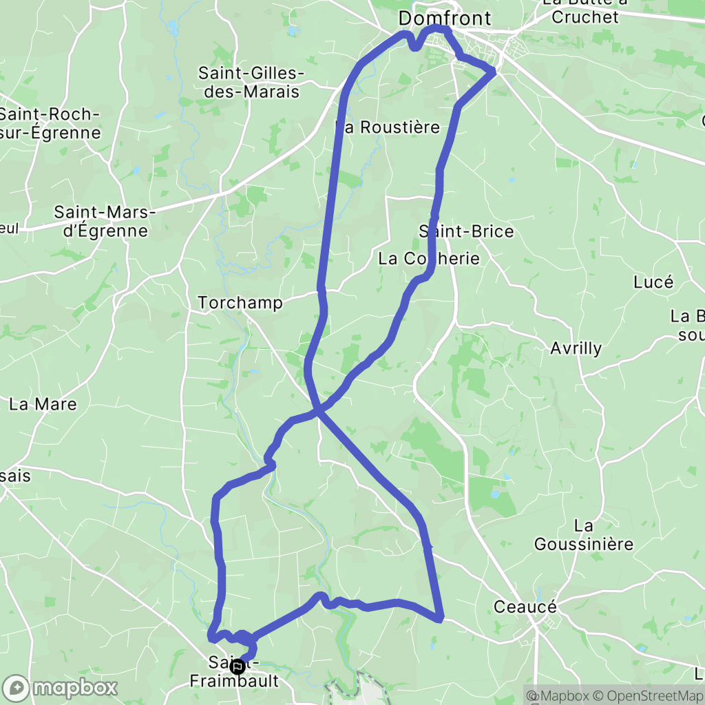 Saint-Fraimbault : carte du parcours de randonnée - France