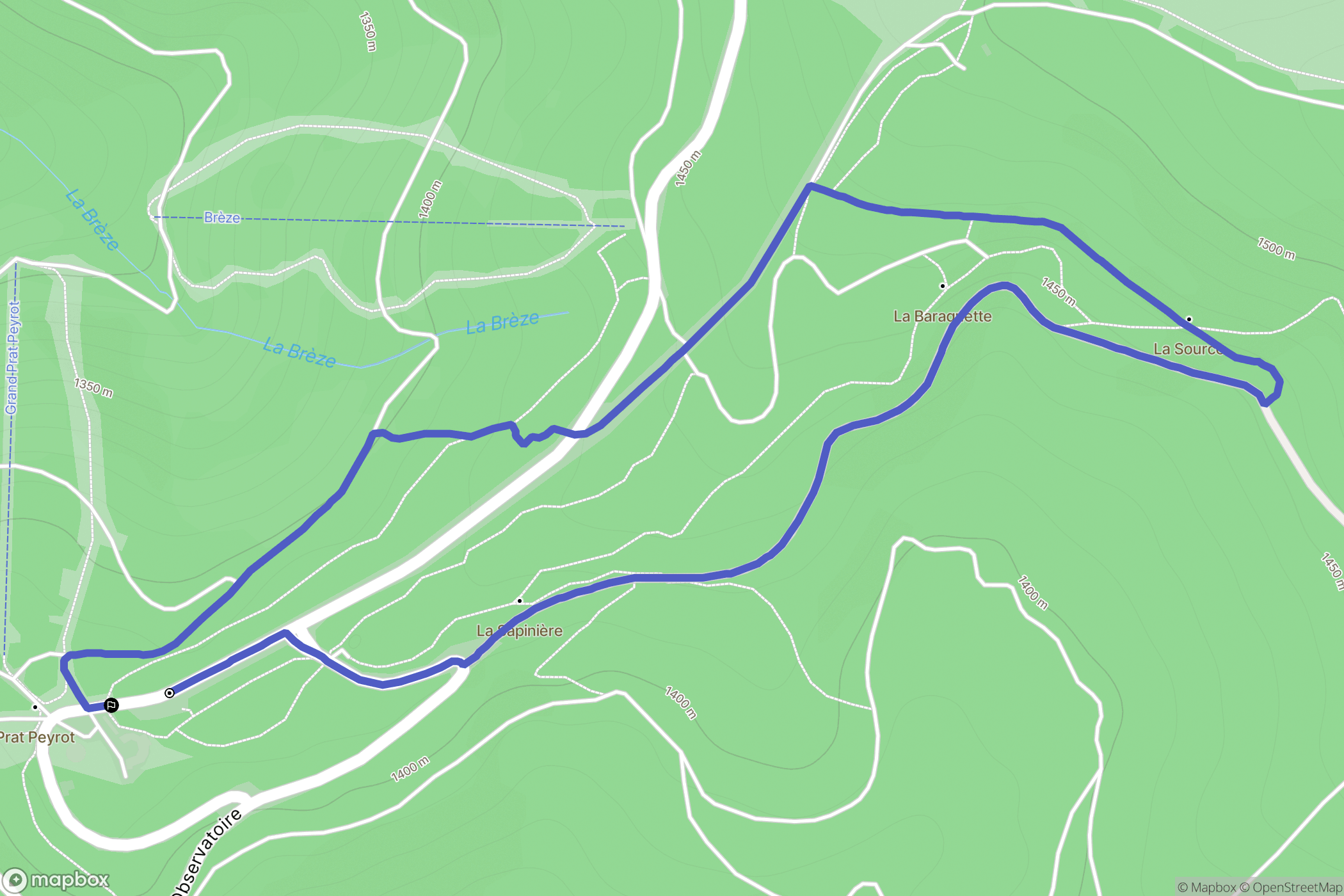 Val-d'Aigoual : carte du parcours de randonnée - France