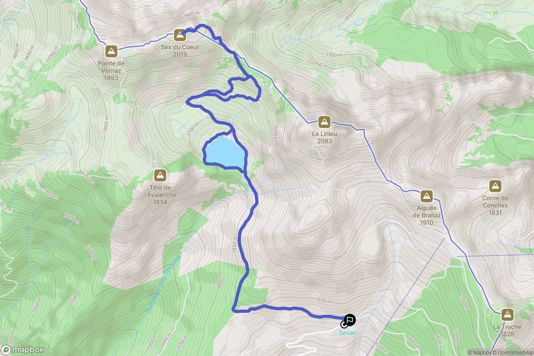 La Chapelle-d'Abondance : carte du parcours de randonnée - France