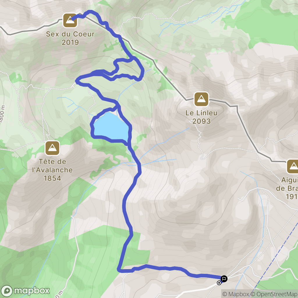 La Chapelle-d'Abondance : carte du parcours de randonnée - France