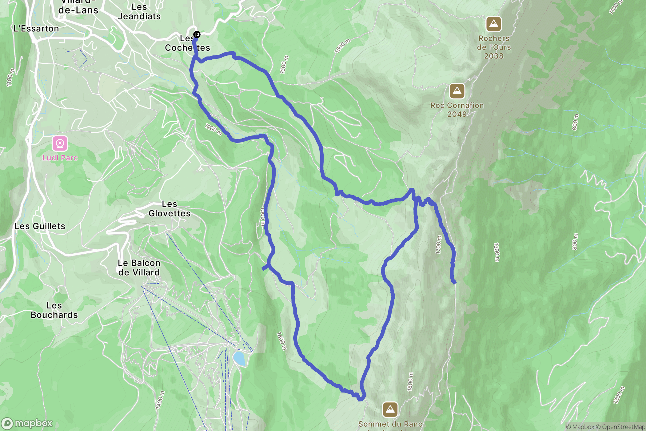 Villard-de-Lans : carte du parcours de randonnée - France