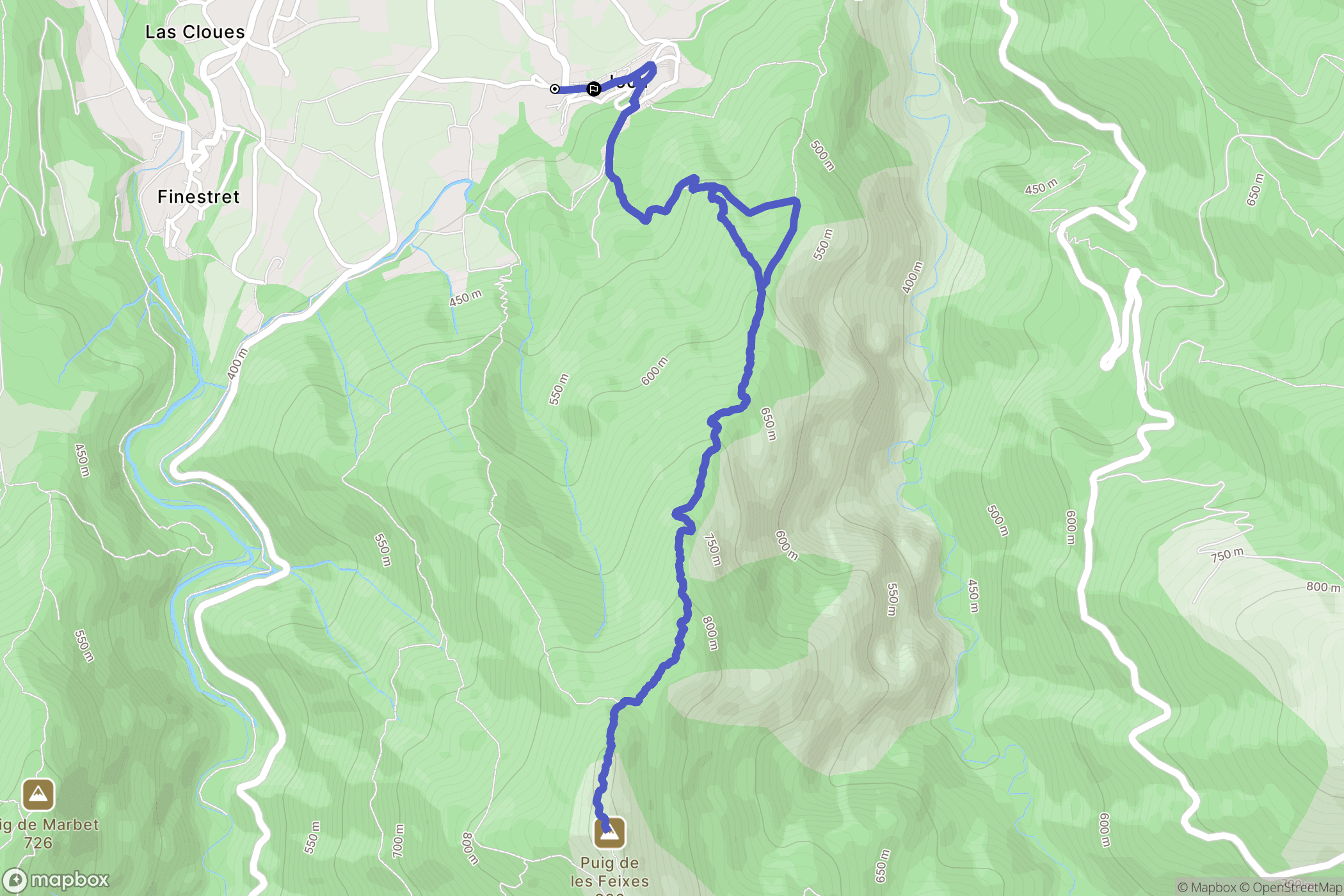 Joch : carte du parcours de randonnée - France