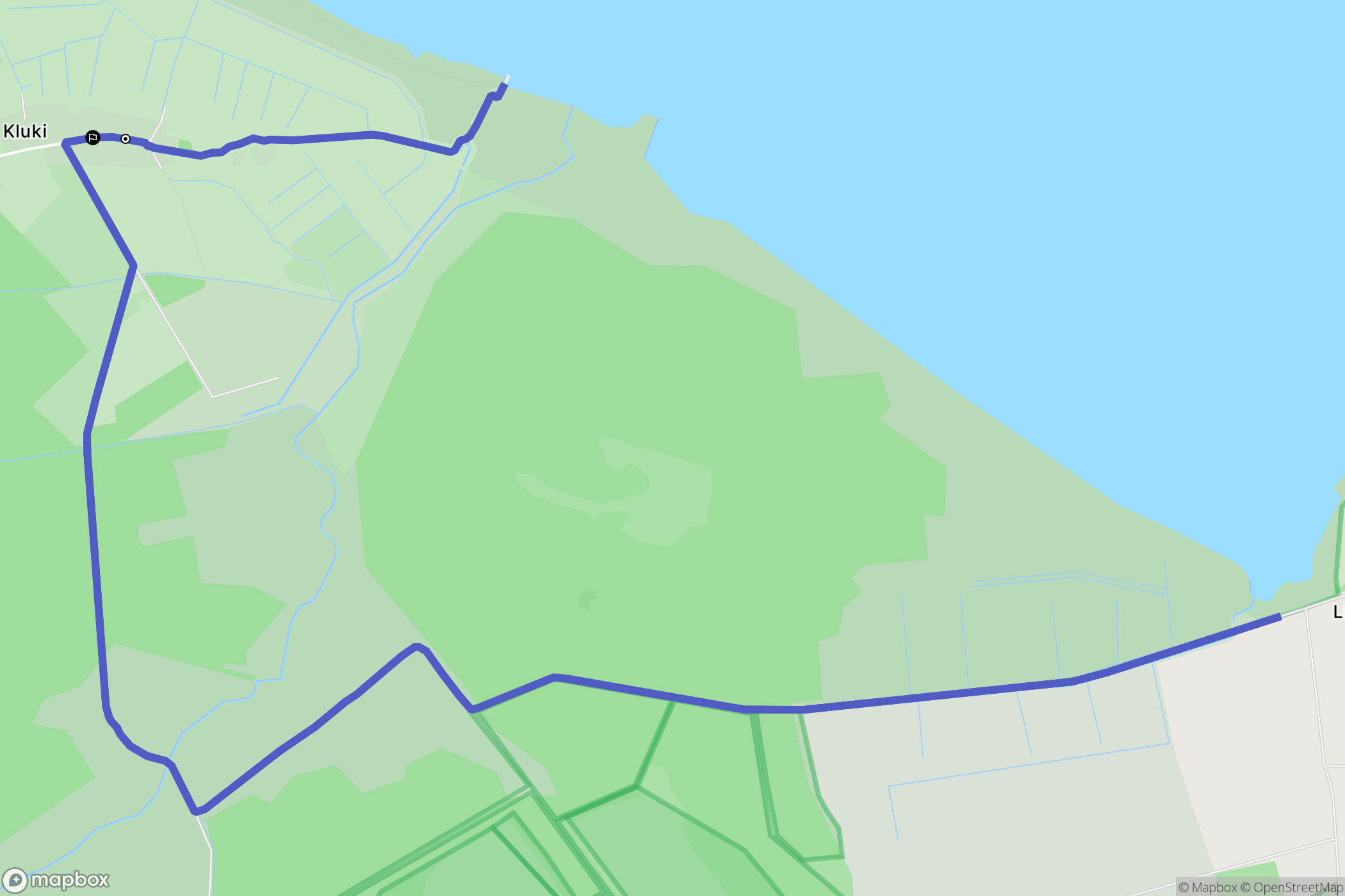 Kluki: mapa trasy - Poland