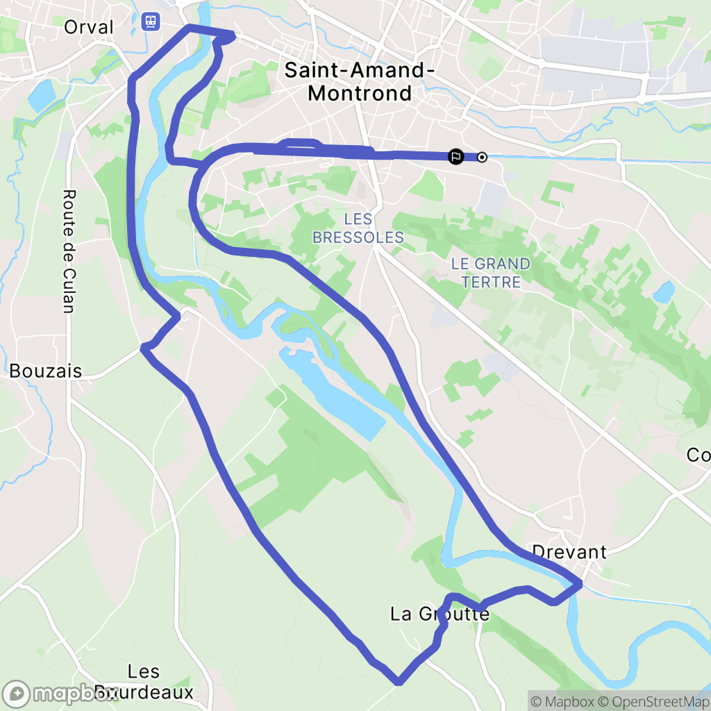 Saint-Amand-Montrond : carte du parcours de randonnée - France