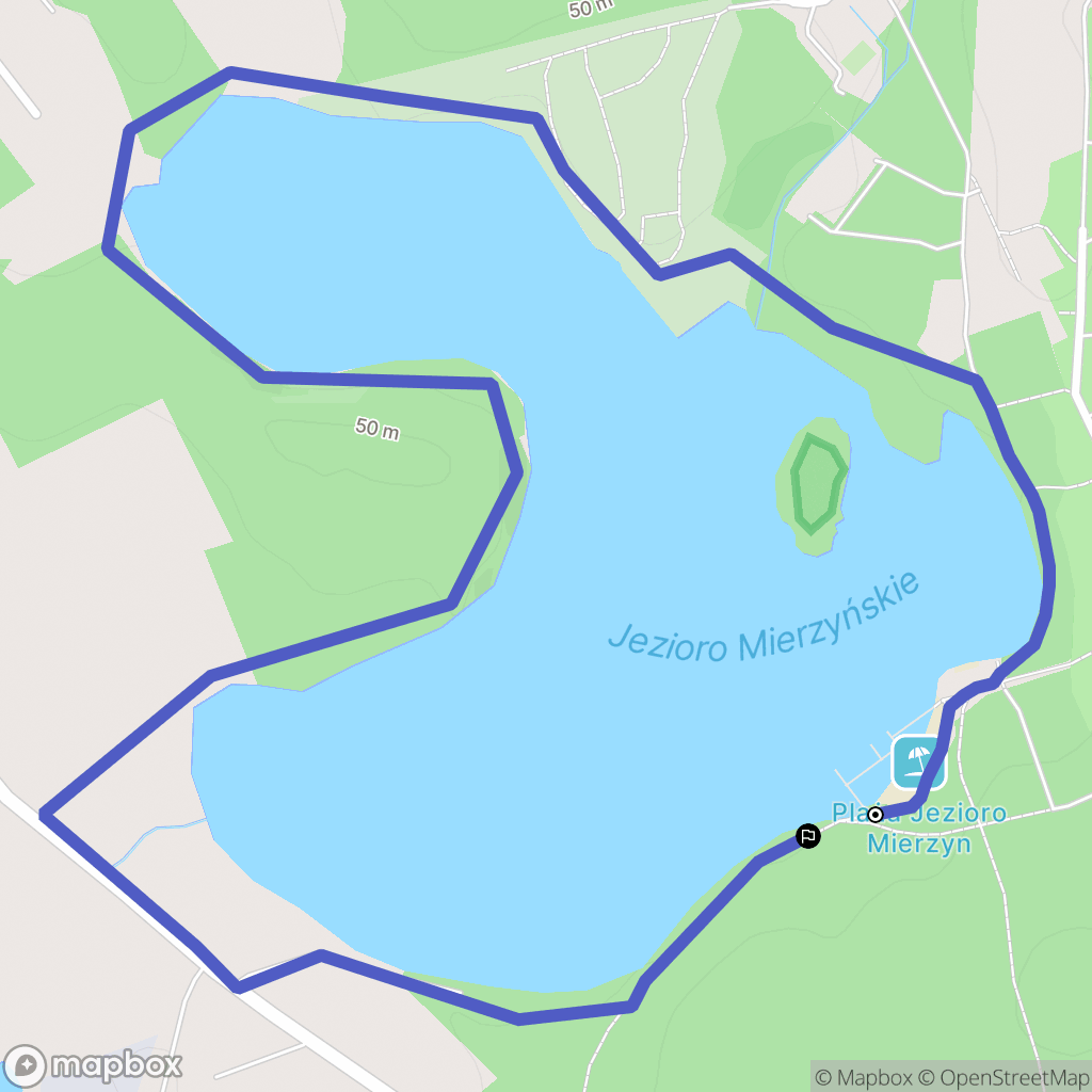 Mierzyn-Drzewce: mapa trasy - Poland