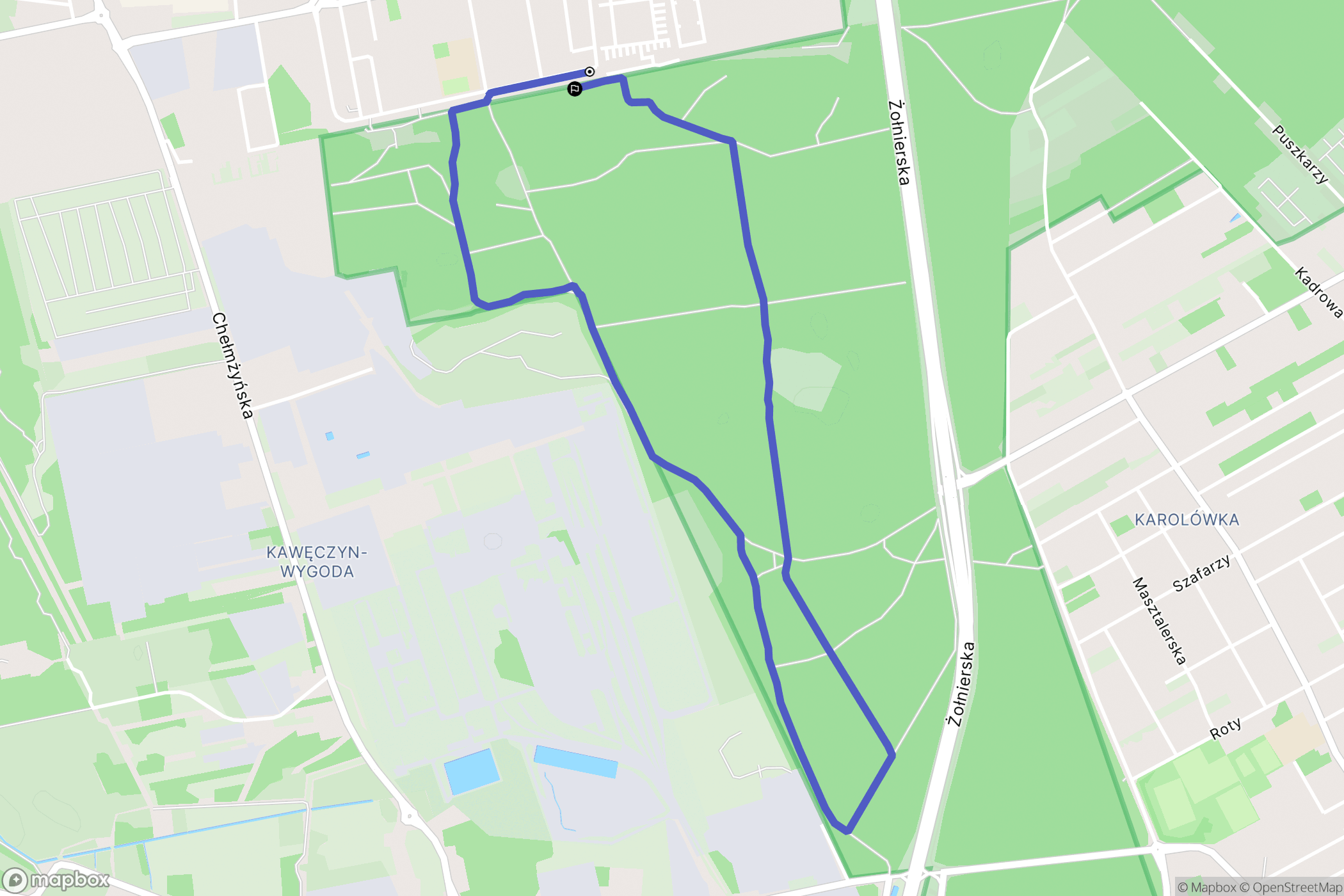 Ząbki: mapa trasy - Poland