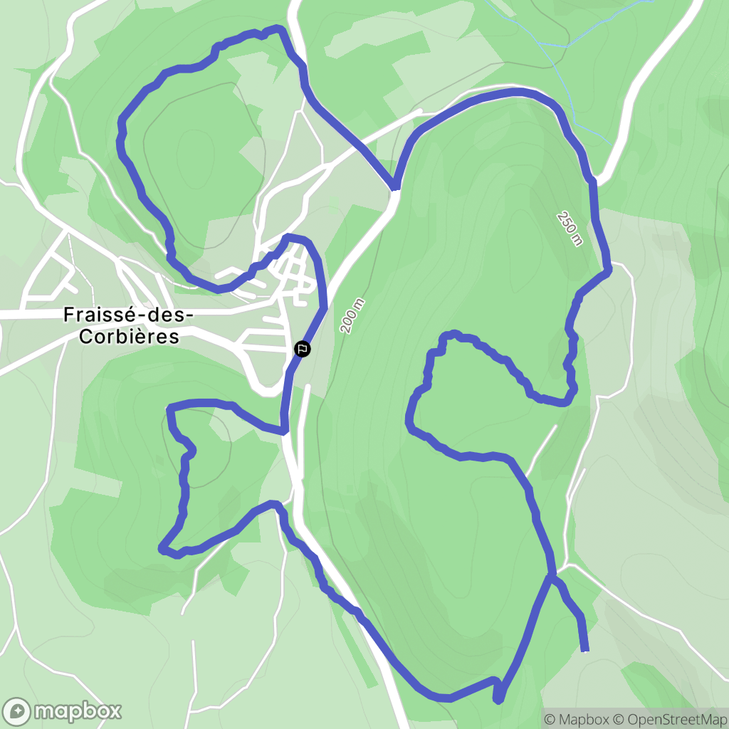 Fraissé-des-Corbières : carte du parcours de randonnée - France