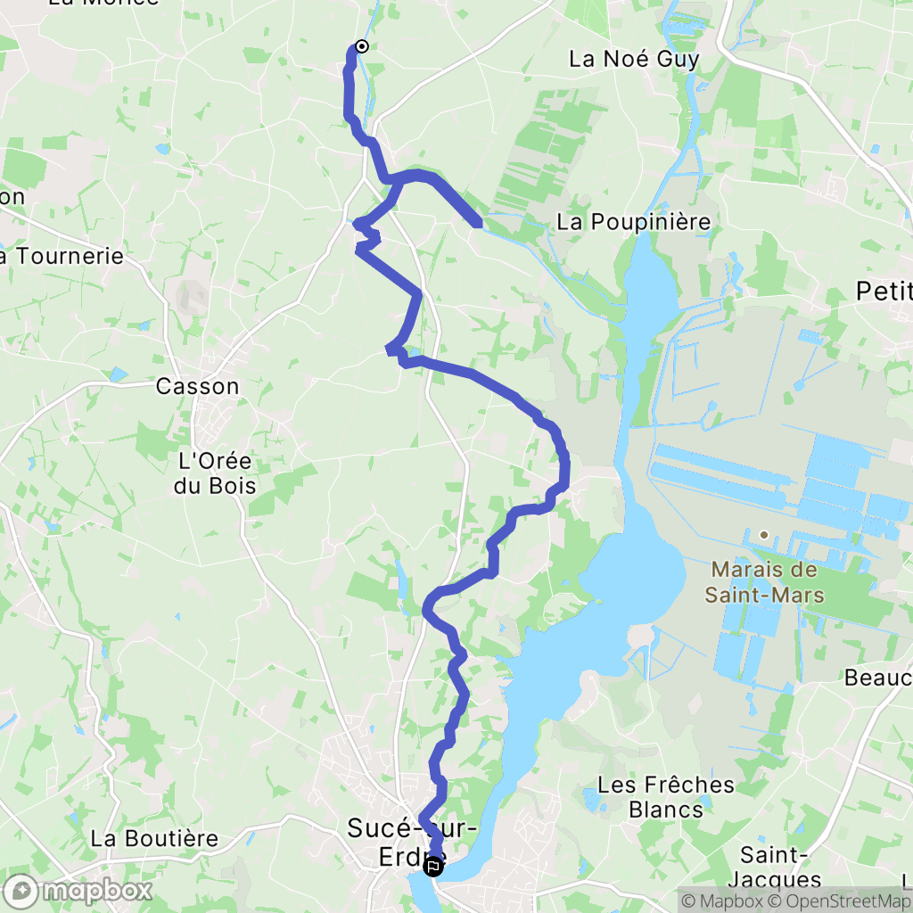 Nort-sur-Erdre : carte du parcours de randonnée - France