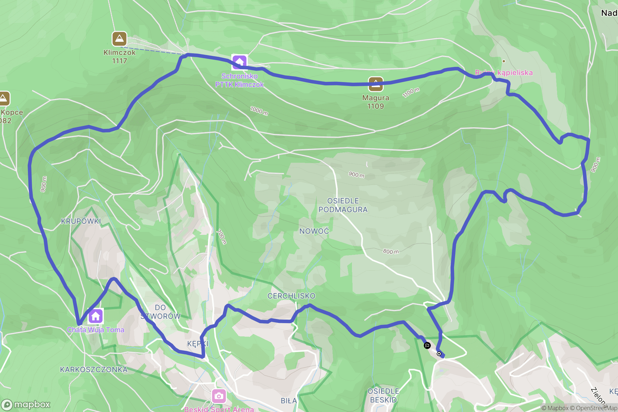 Szczyrk: mapa trasy - Poland