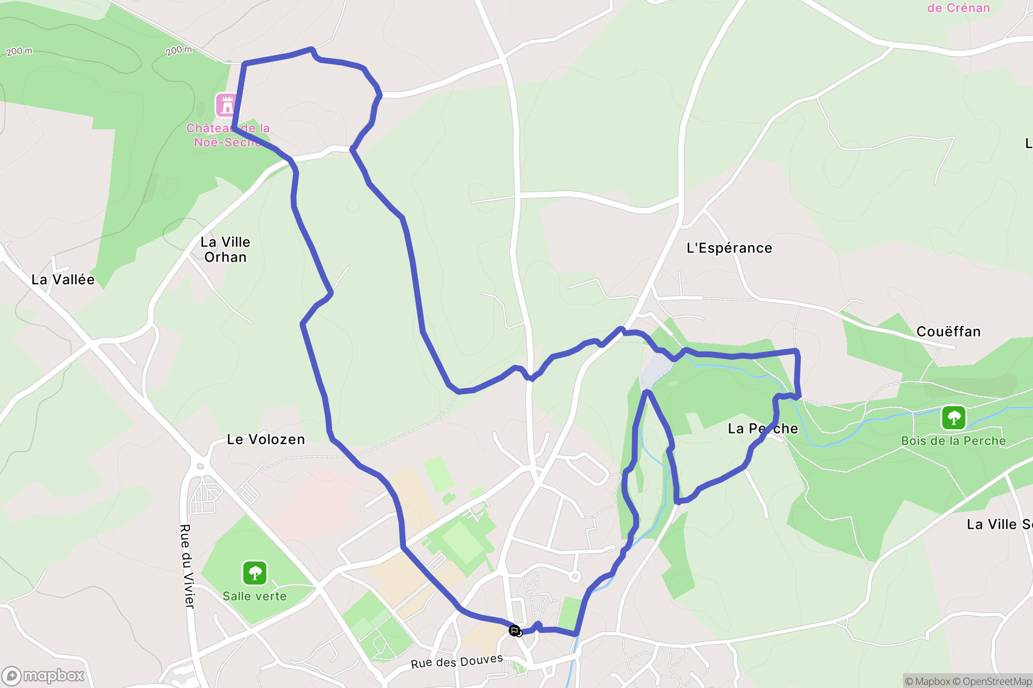Quintin : carte du parcours de randonnée - France
