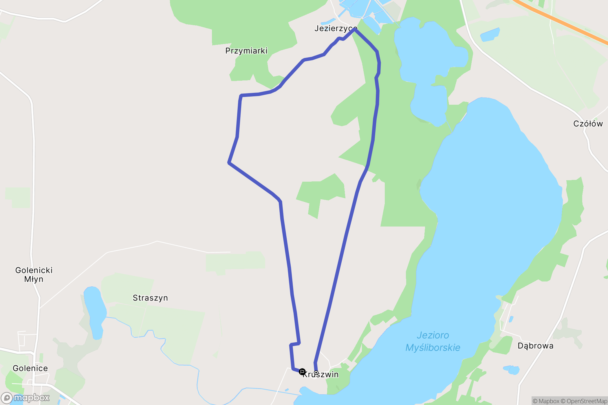 Kruszwin: mapa trasy - Poland