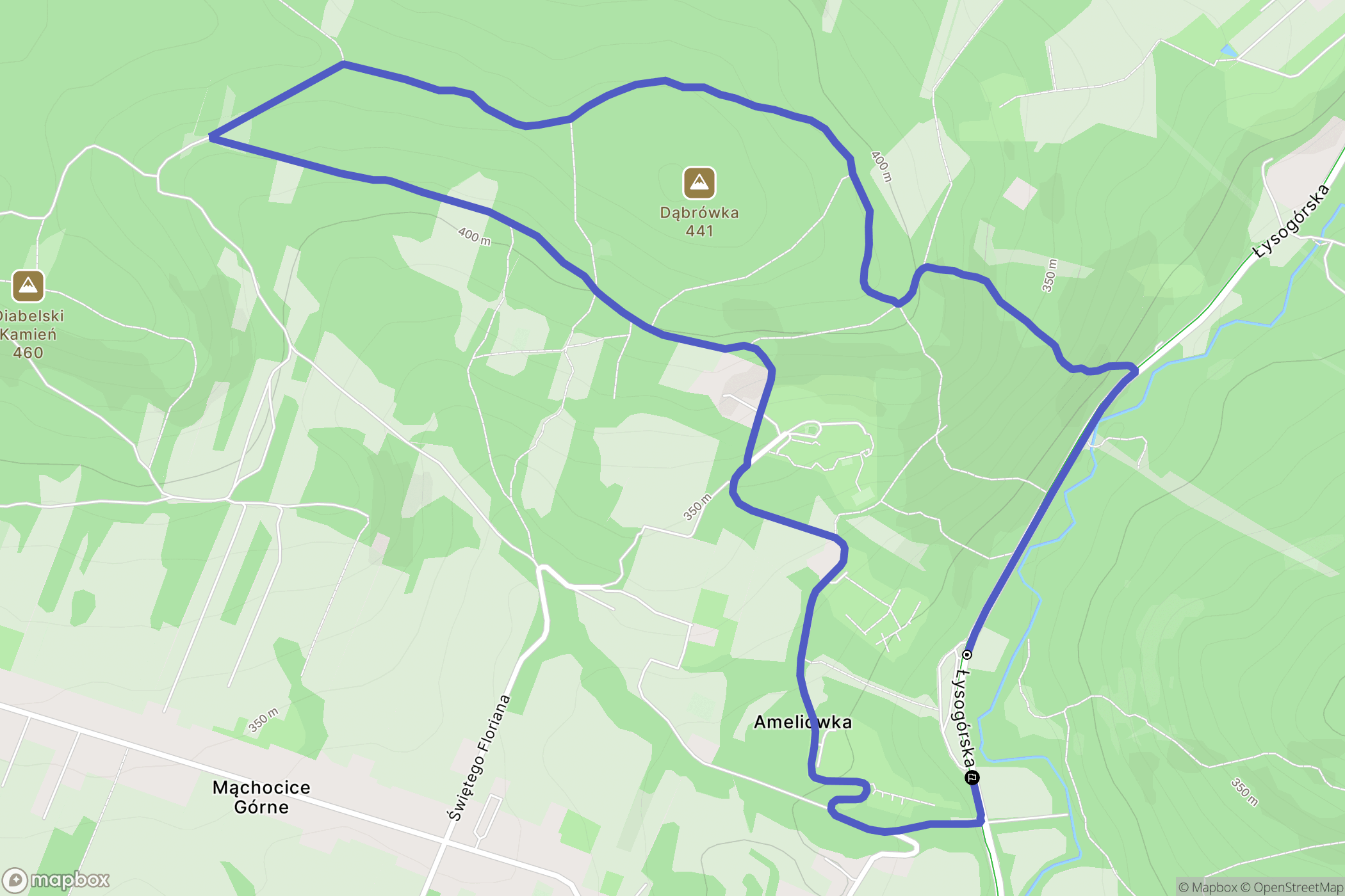 Ameliówka: mapa trasy - Poland