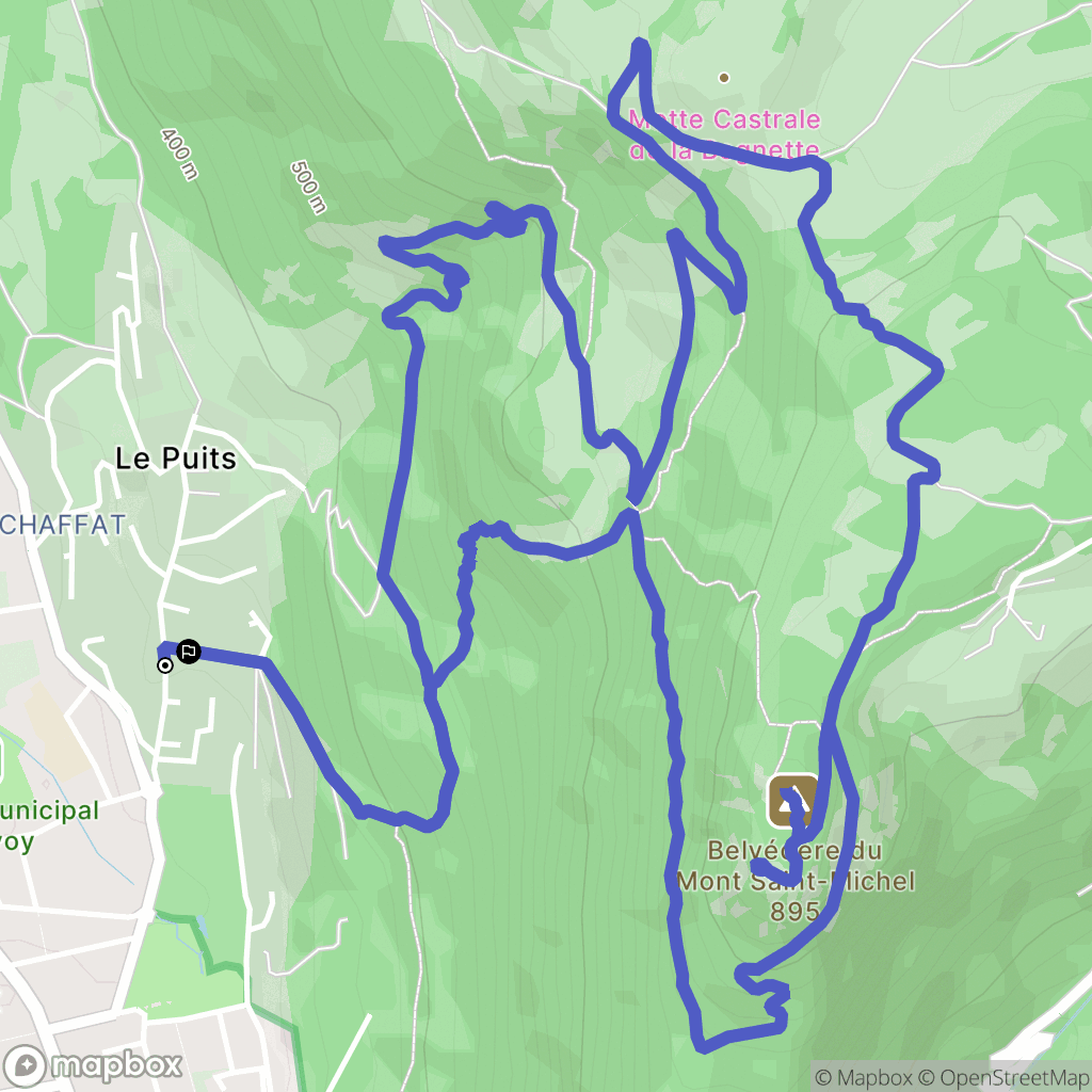 Challes-les-Eaux : carte du parcours de randonnée - France