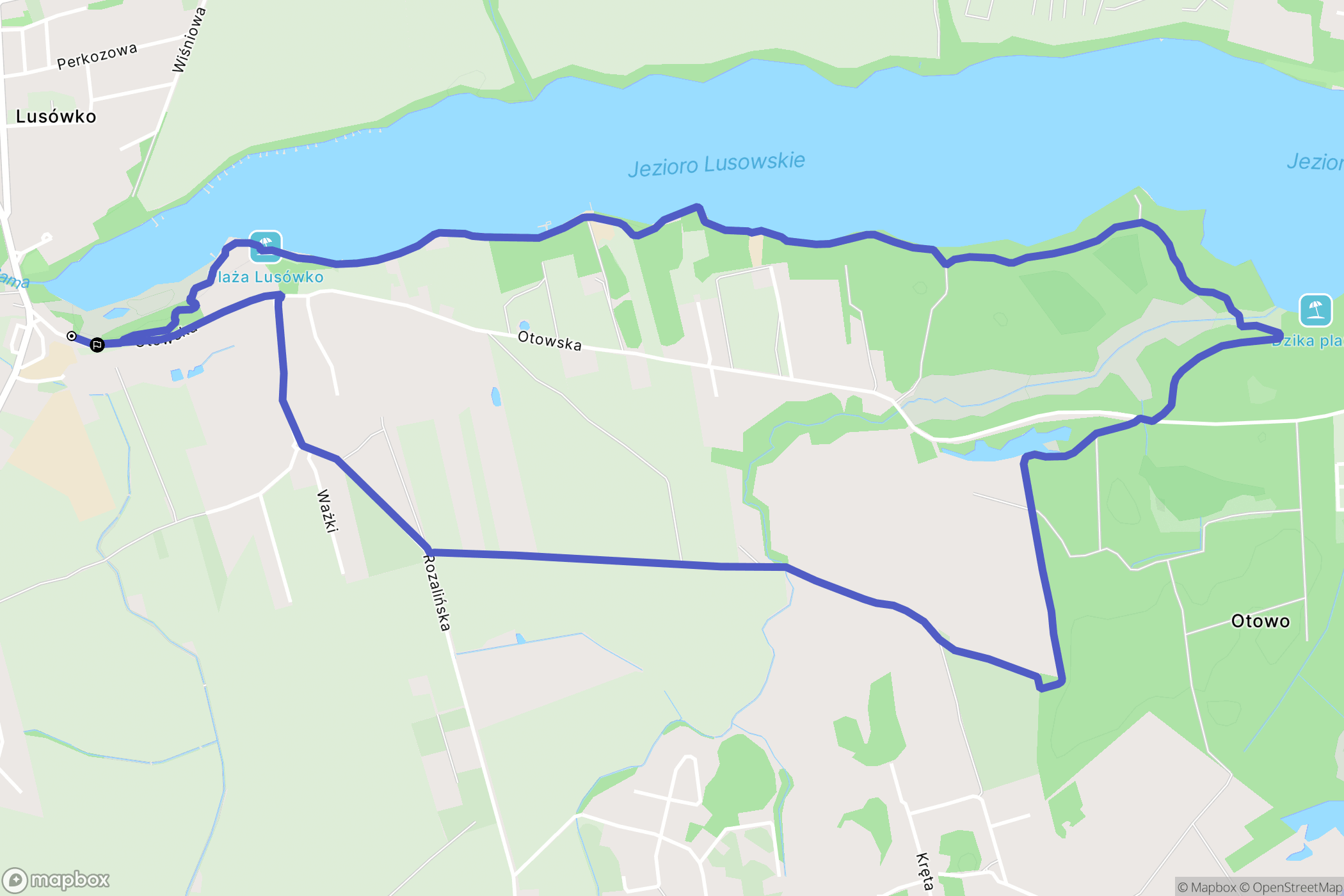 Lusówko: mapa trasy - Poland