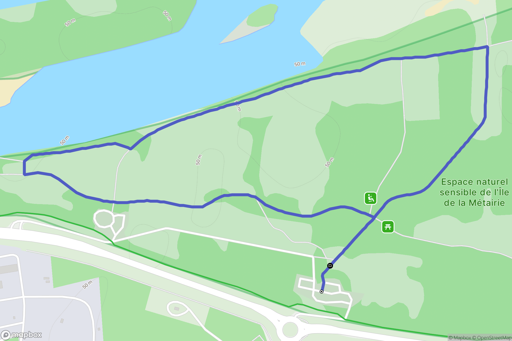 La Ville-aux-Dames : carte du parcours de randonnée - France