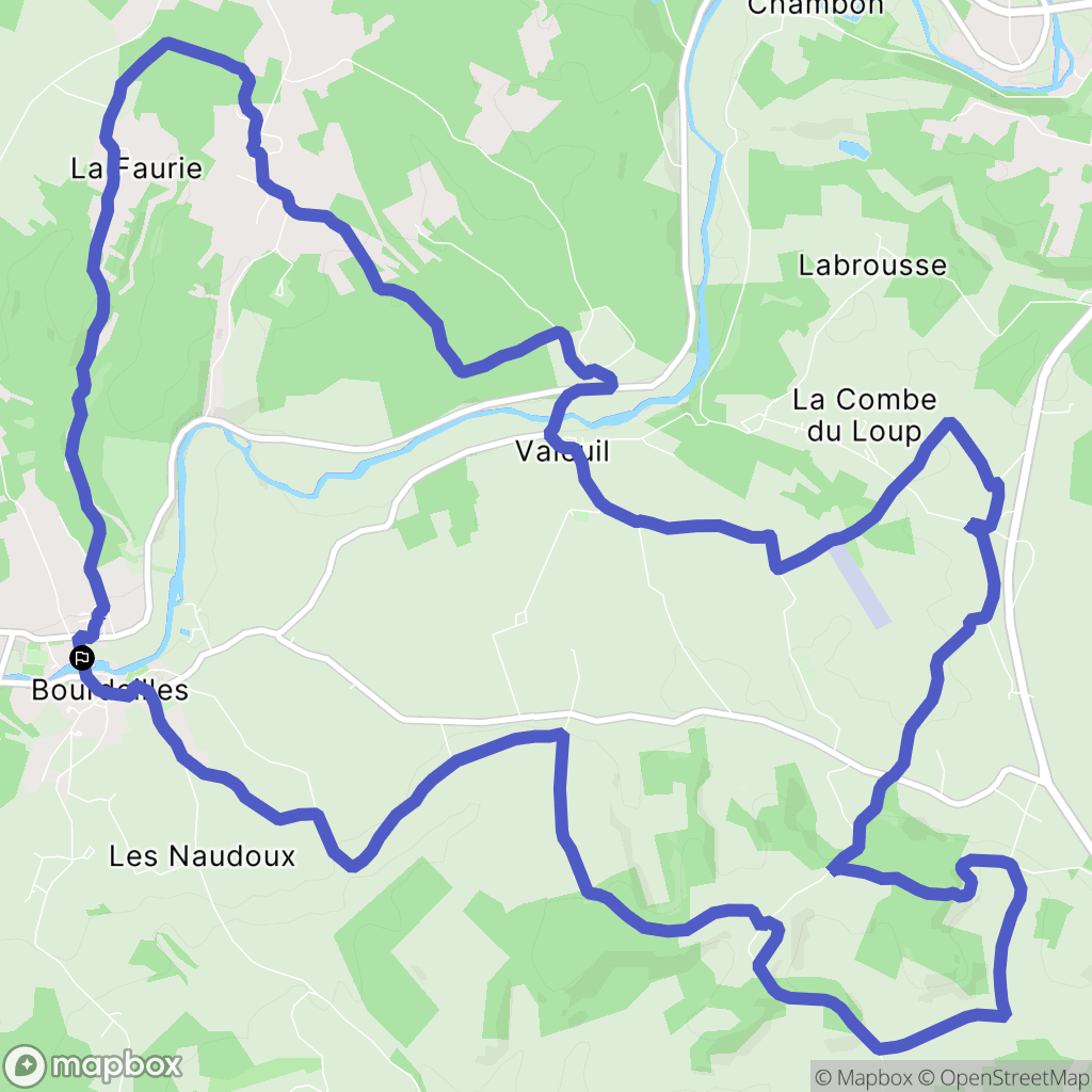 Bourdeilles : carte du parcours de randonnée - France