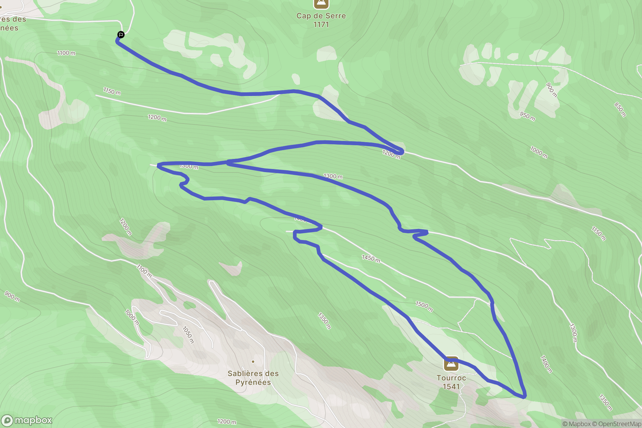 Sacoué : carte du parcours de randonnée - France