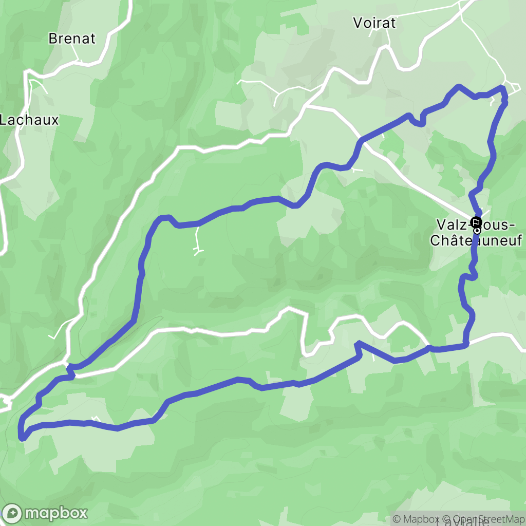 Valz-sous-Châteauneuf : carte du parcours de randonnée - France