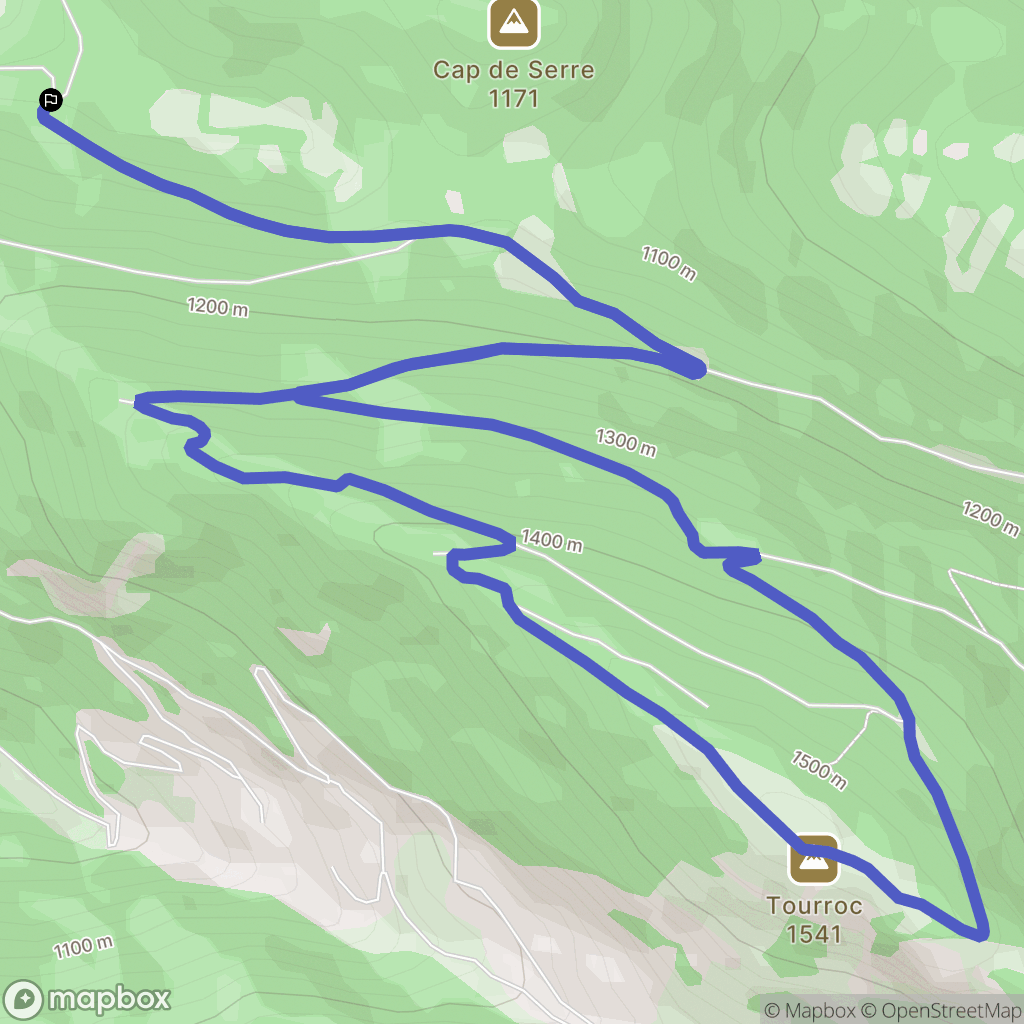 Sacoué : carte du parcours de randonnée - France