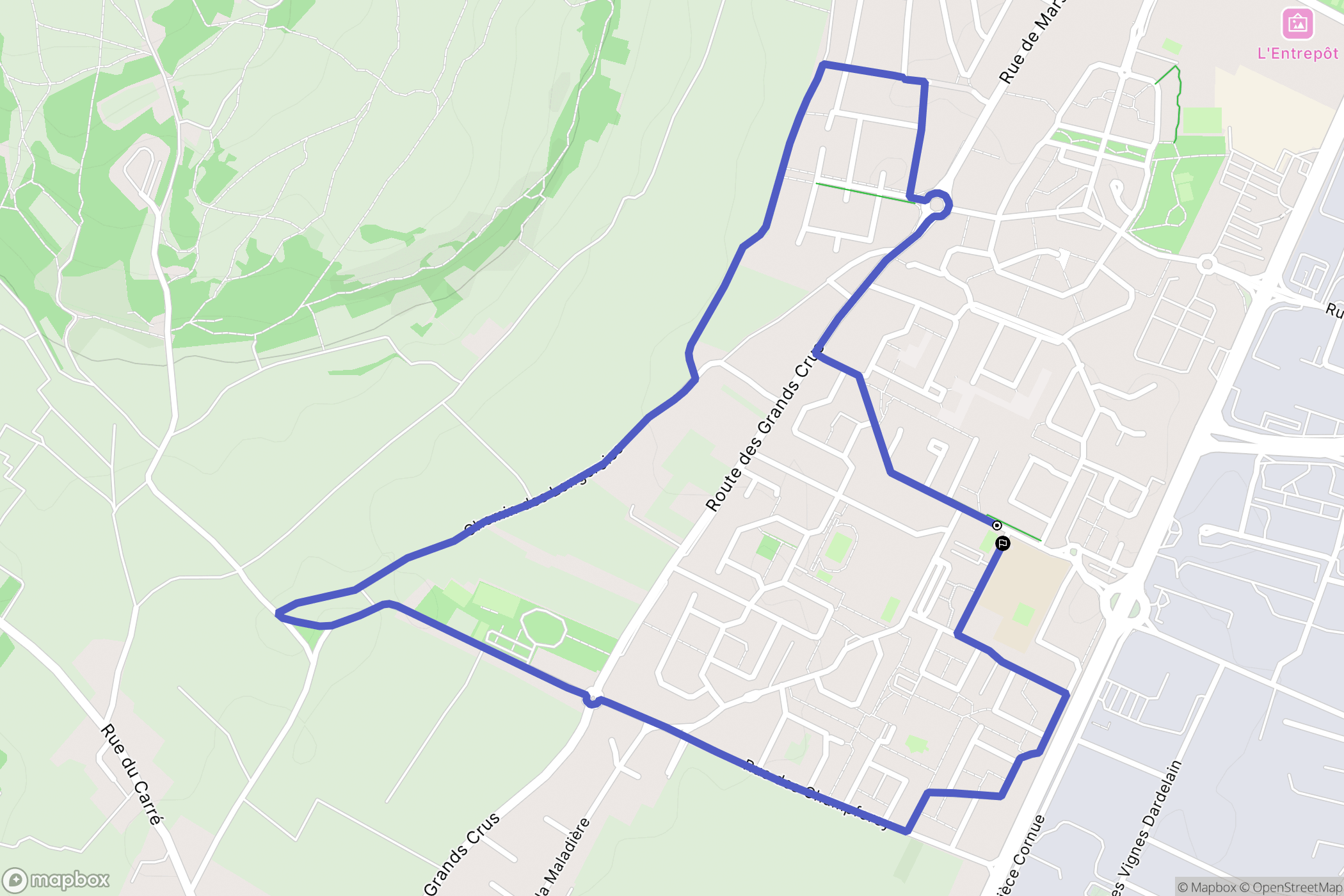 Marsannay-la-Côte : carte du parcours de randonnée - France
