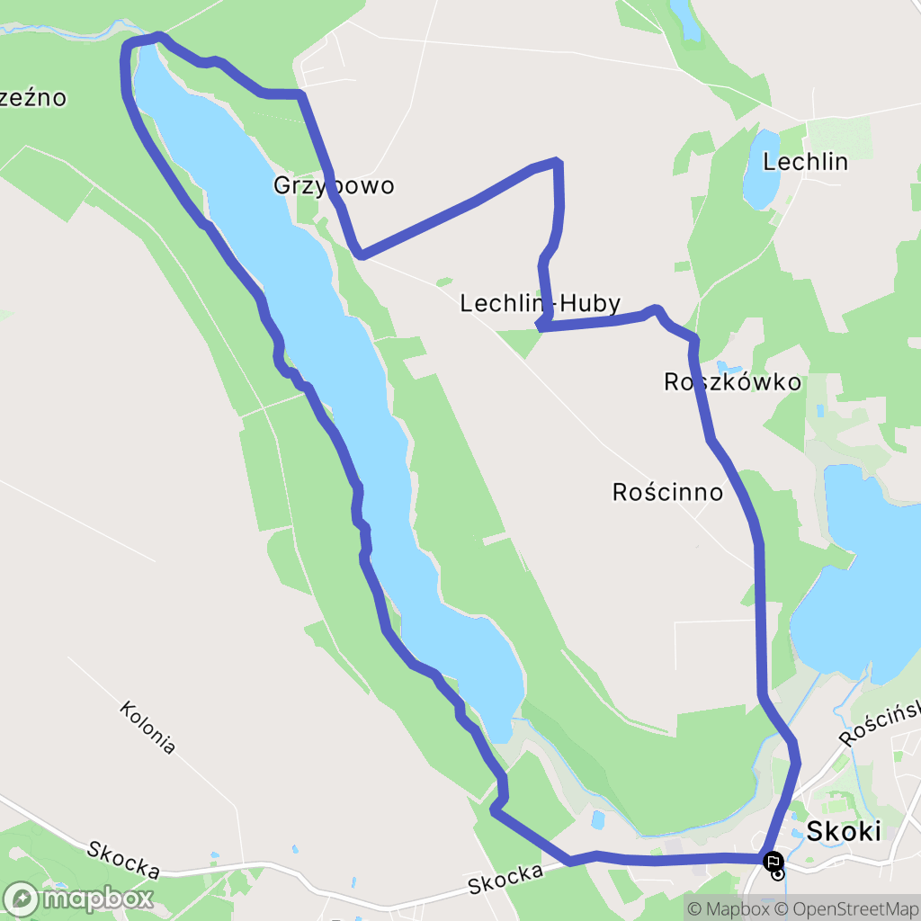 Skoki: mapa trasy - Poland