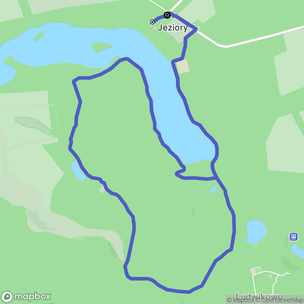 Jeziory: mapa trasy - Poland