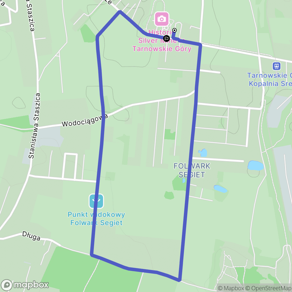 Tarnowskie Góry: mapa trasy - Poland