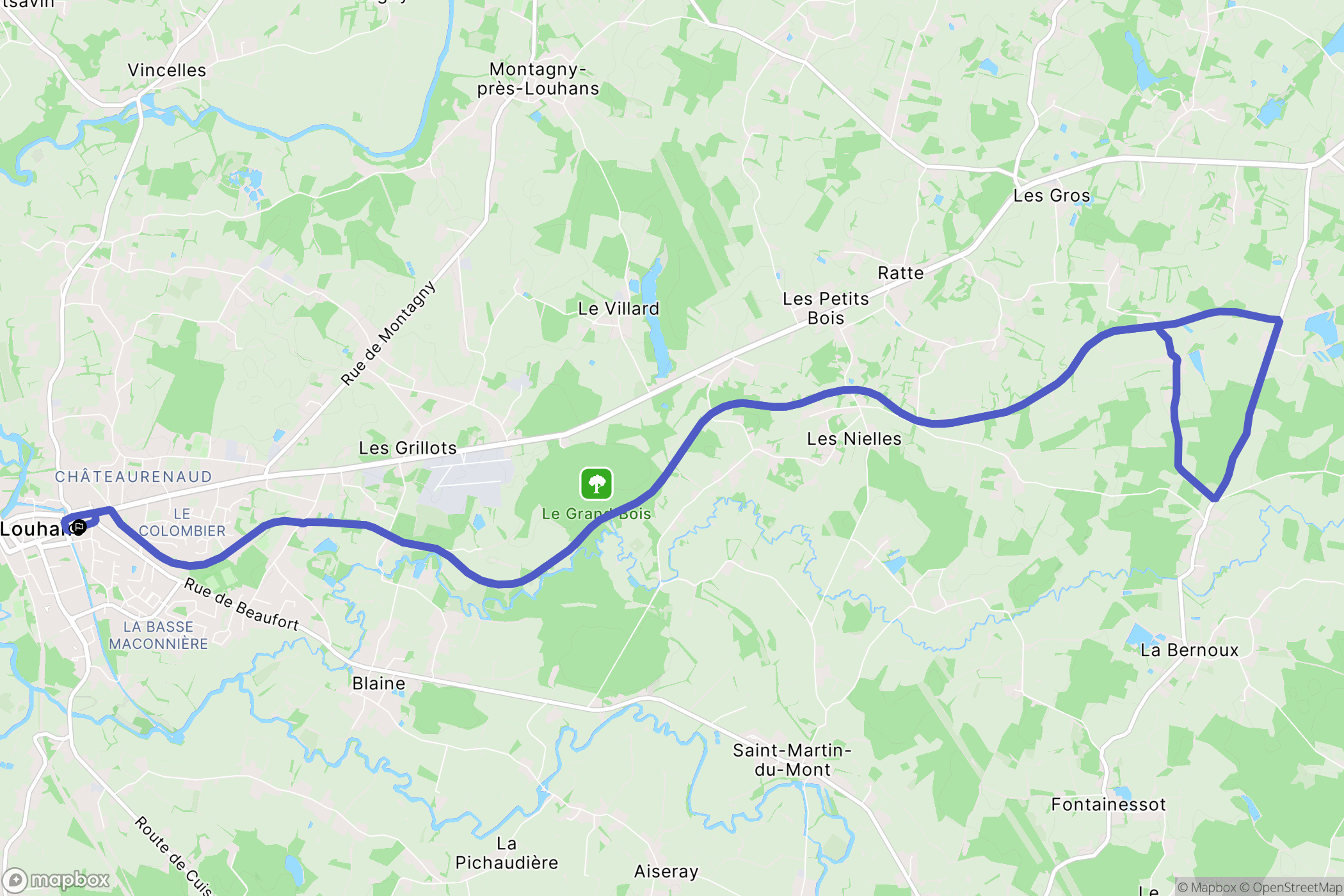 Louhans : carte du parcours de randonnée - France