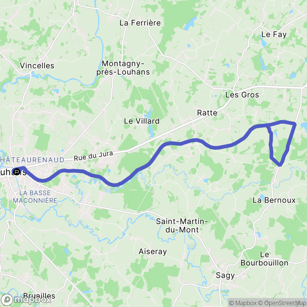 Louhans : carte du parcours de randonnée - France