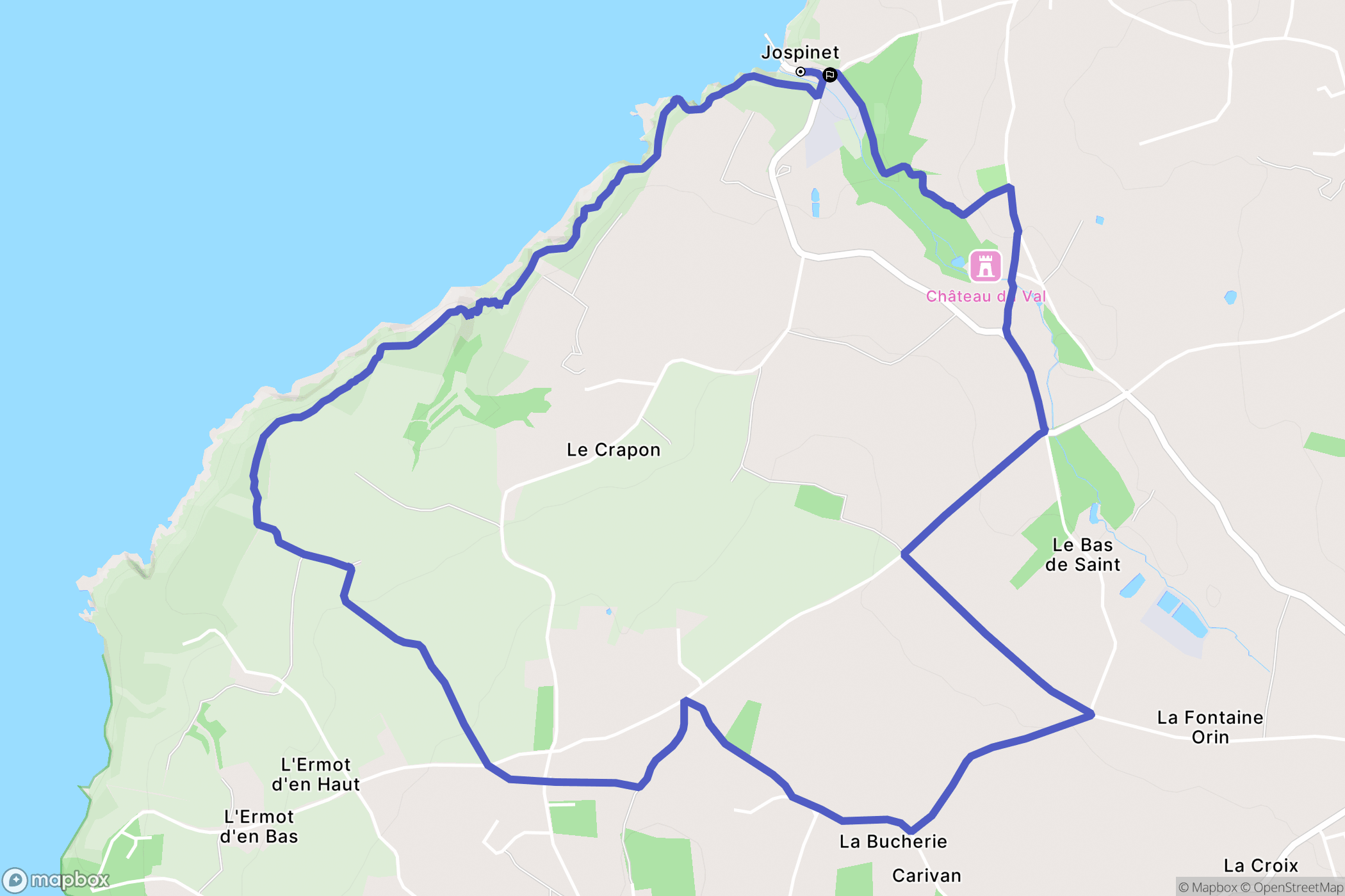 Lamballe-Armor : carte du parcours de randonnée - France