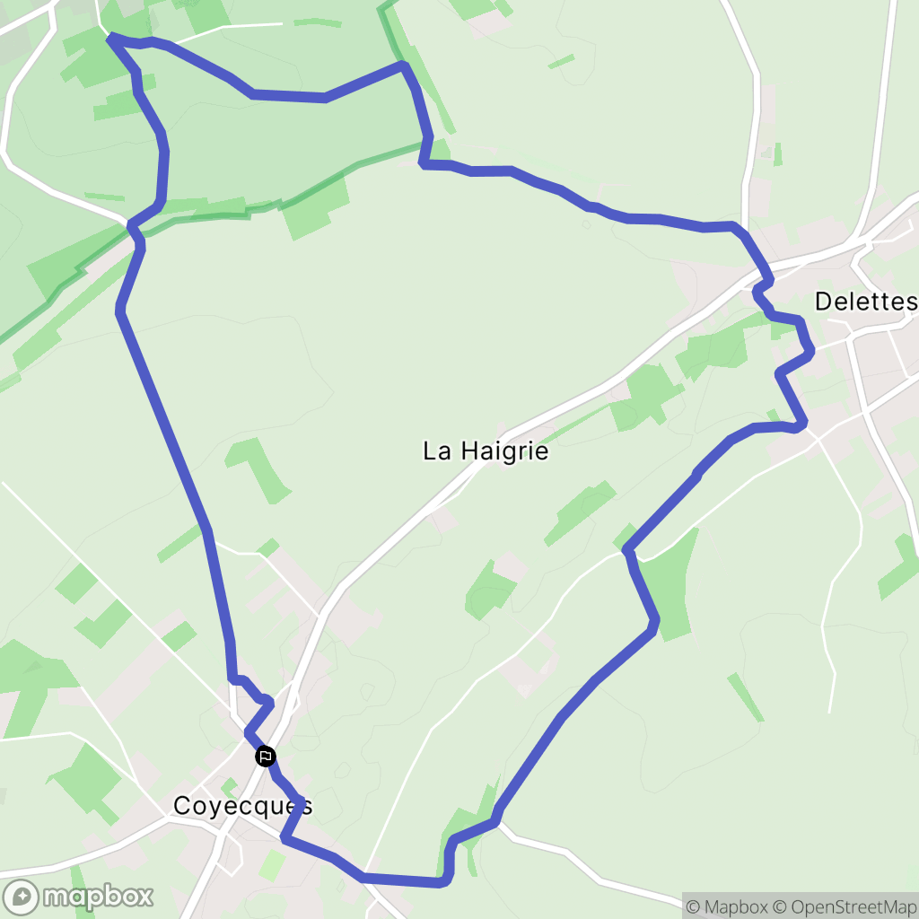 Coyecques : carte du parcours de randonnée - France