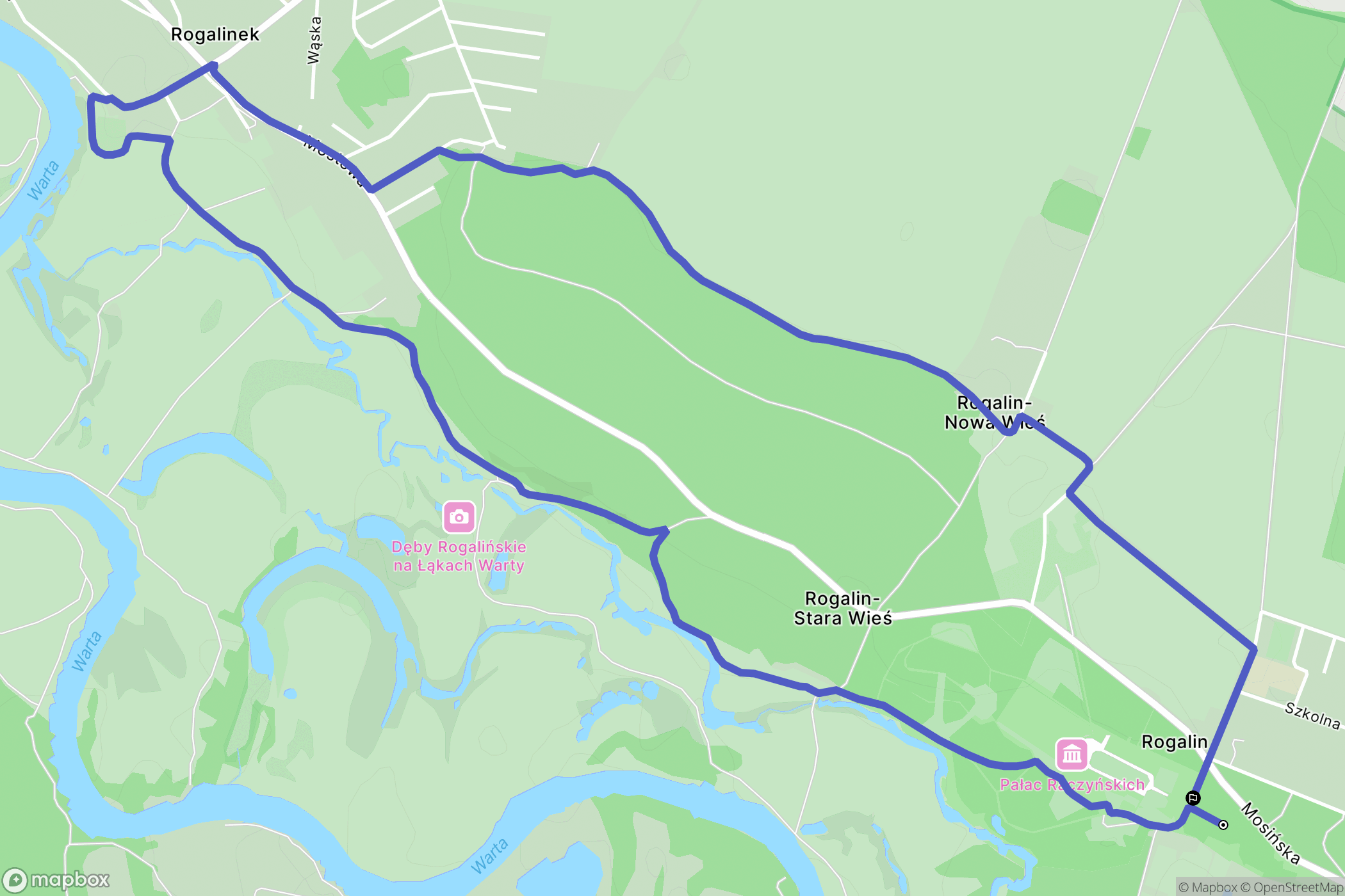 Rogalin: mapa trasy - Poland