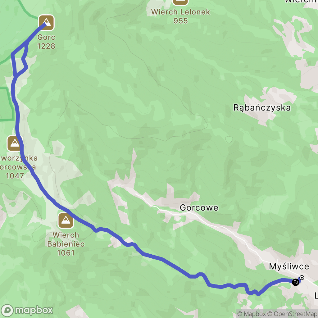 Ochotnica Dolna: mapa trasy - Poland