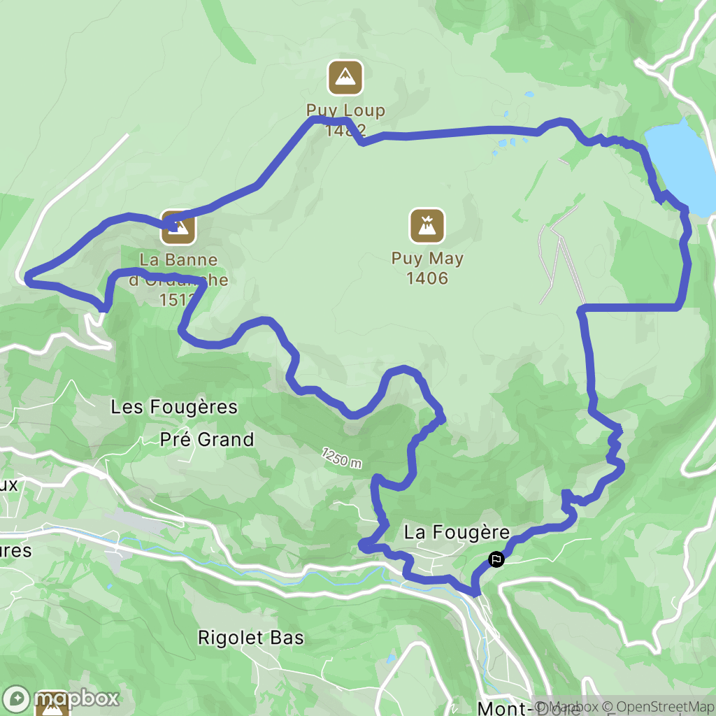 Mont-Dore : carte du parcours de randonnée - France