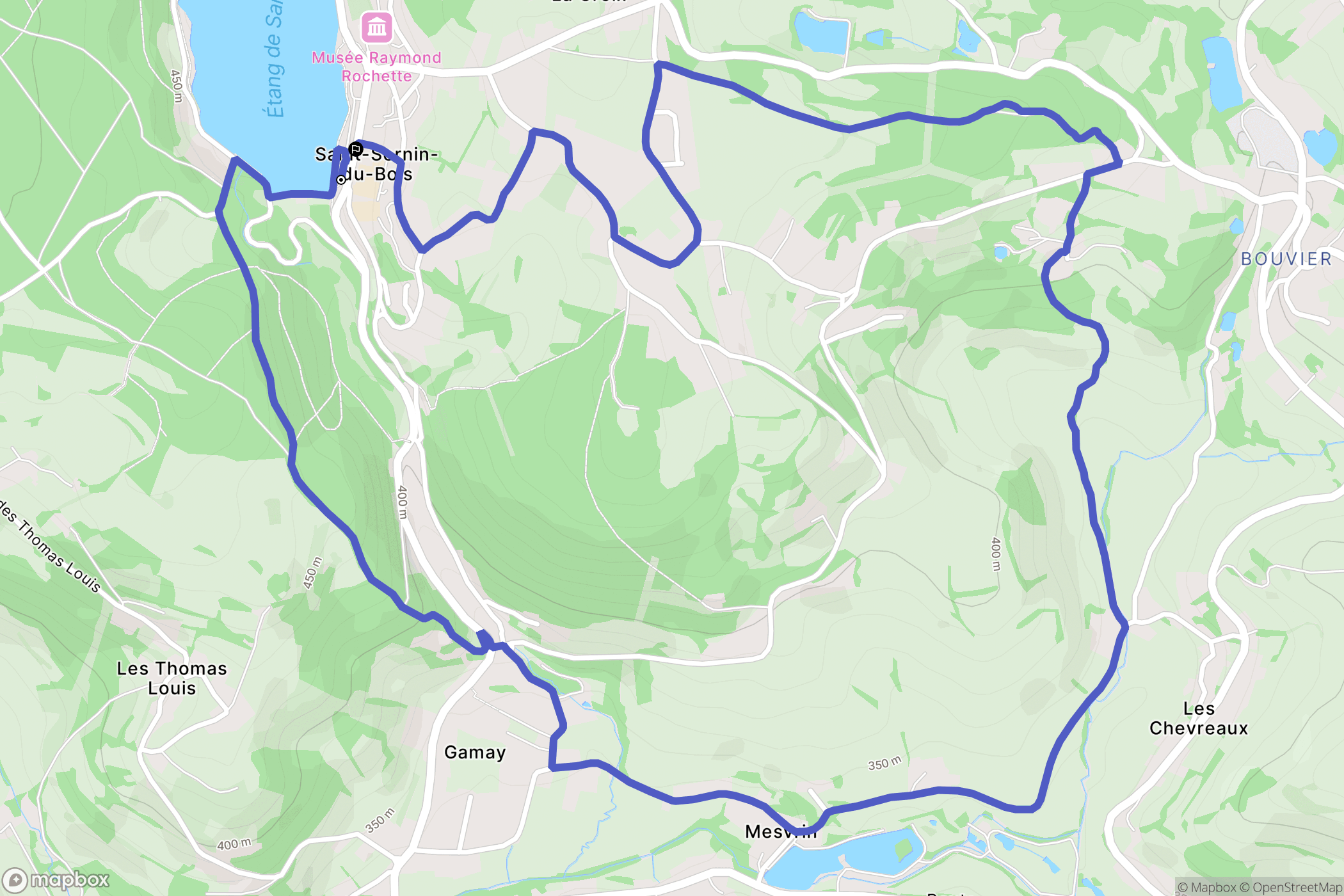 Saint-Sernin-du-Bois : carte du parcours de randonnée - France
