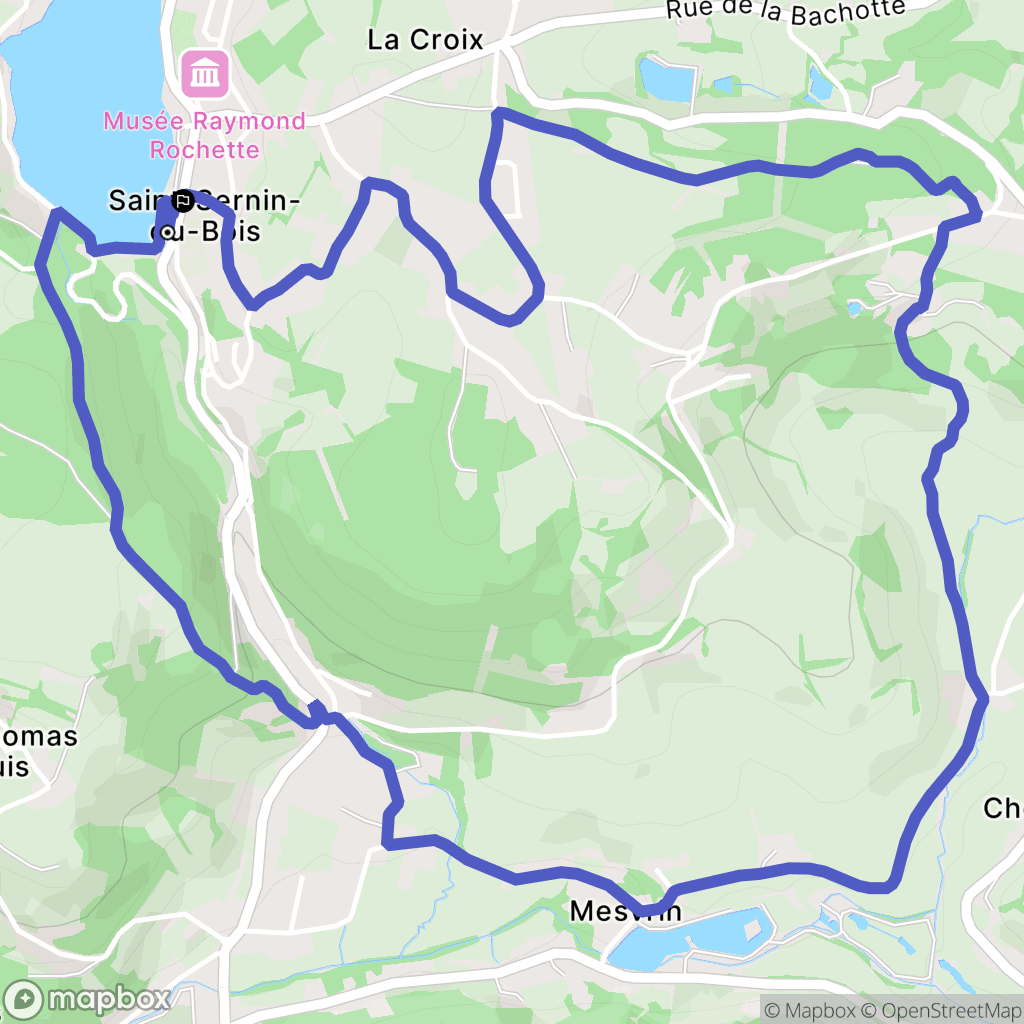 Saint-Sernin-du-Bois : carte du parcours de randonnée - France
