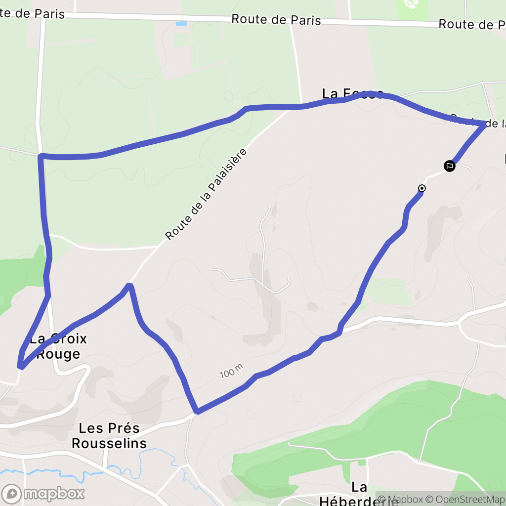 Marolles : carte du parcours de randonnée - France